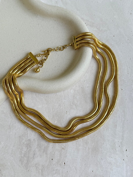 Collier doré vintage - Multi rangs souples