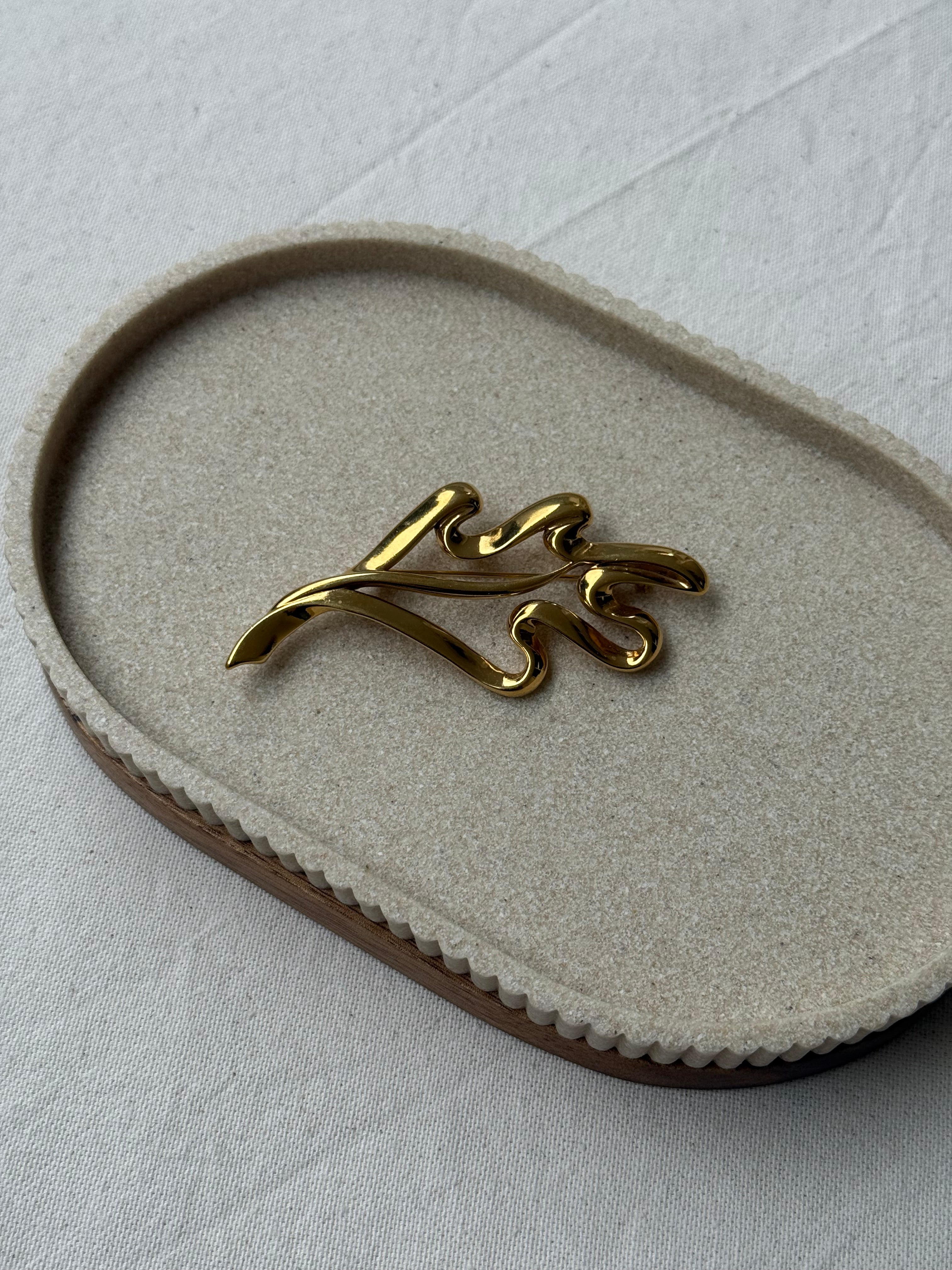 Broche Trifari vintage - Feuillage ajouré