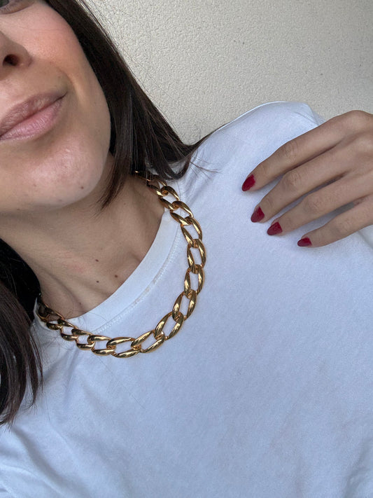 Collier doré vintage - Maille gourmette dorée