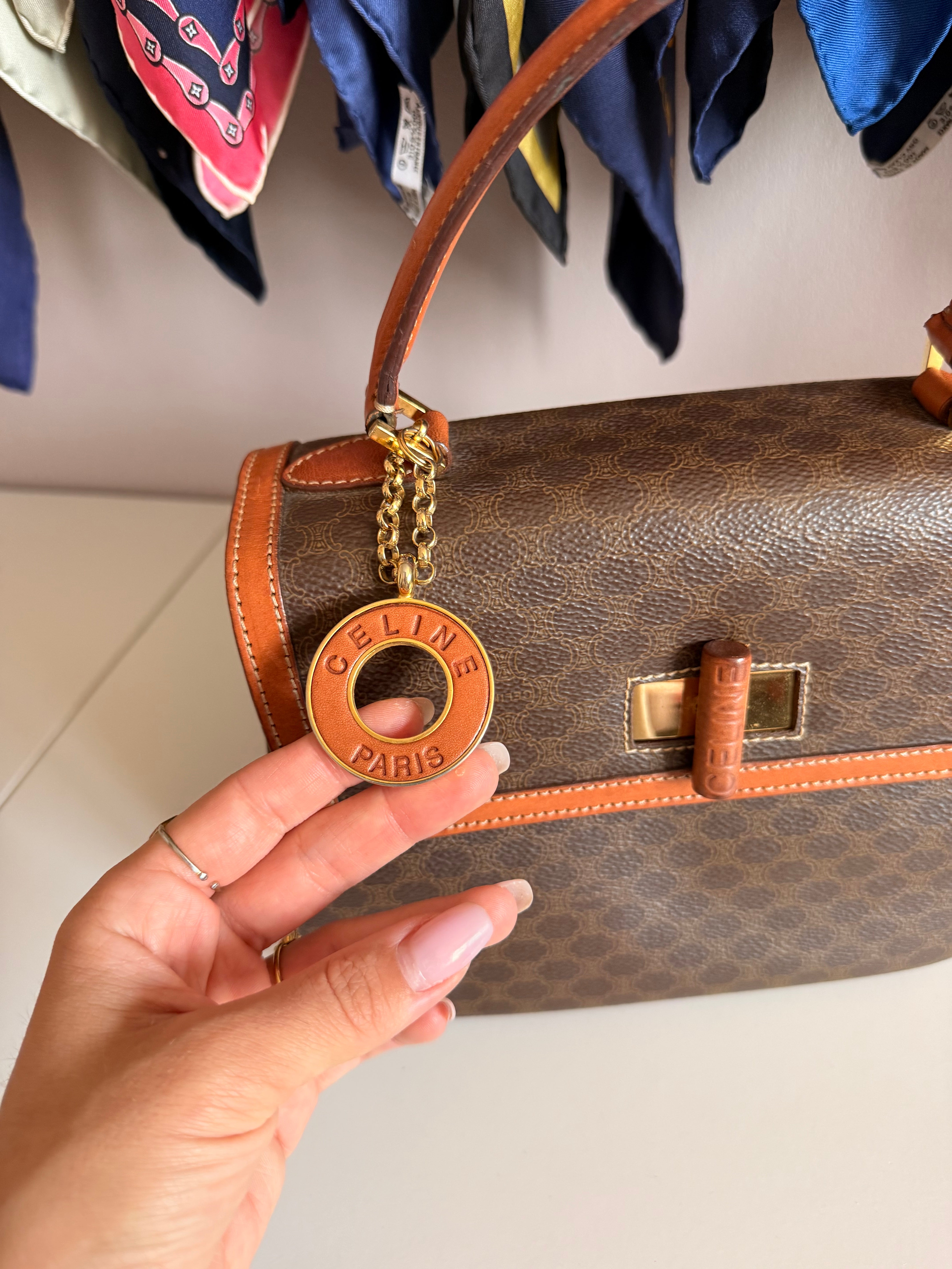 Sac Céline vintage - Turn Lock toile macadam triomphe