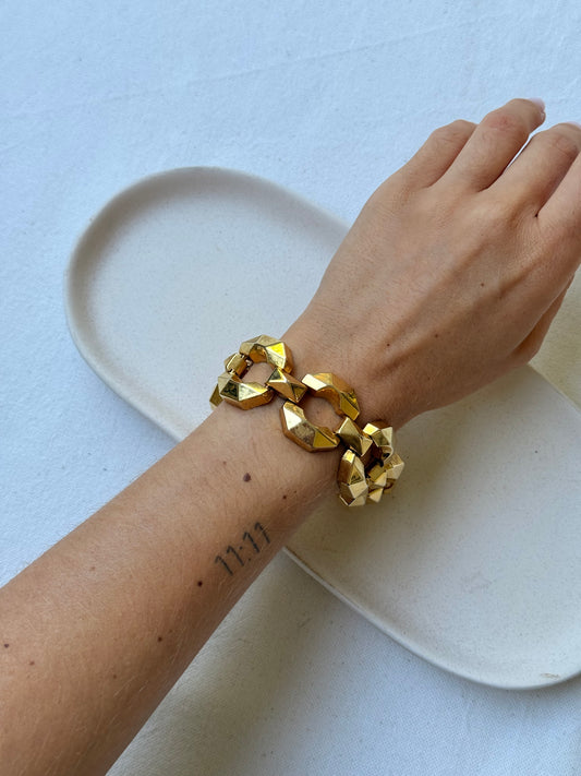Bracelet vintage - Maillons géométriques