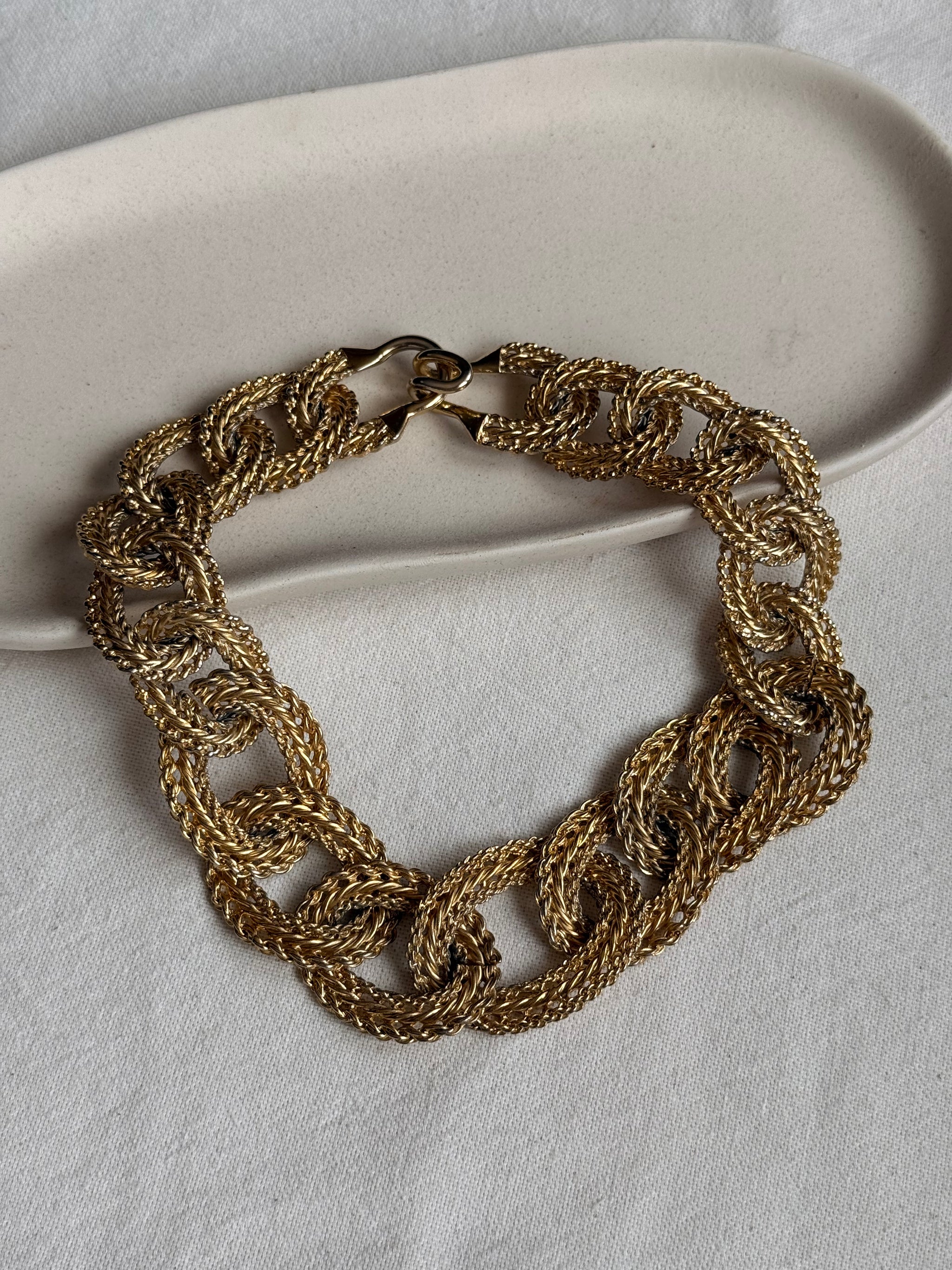 Collier doré vintage - Maillons torsadés
