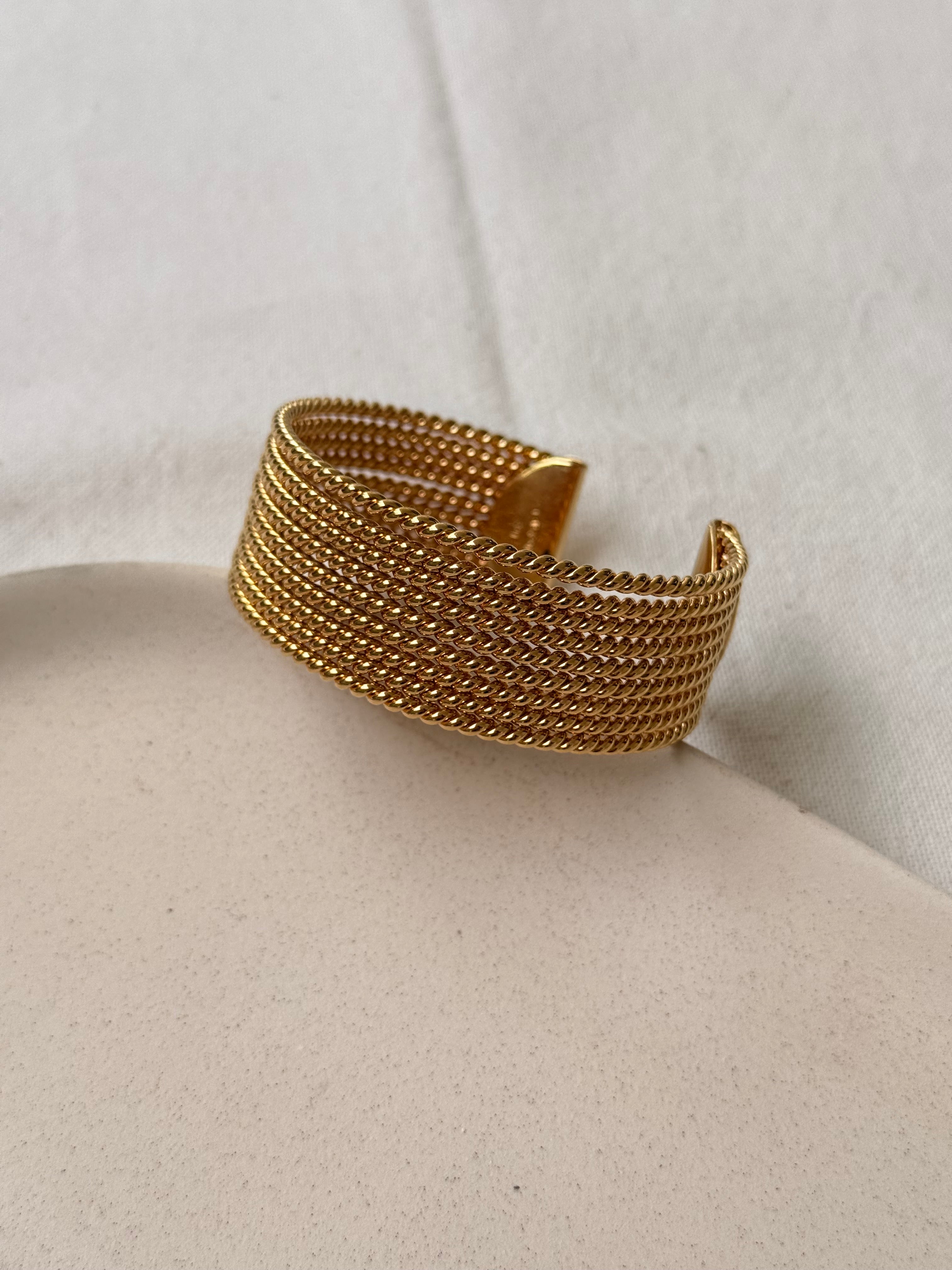 Bracelet Avon vintage - Manchette multirangs torsadés