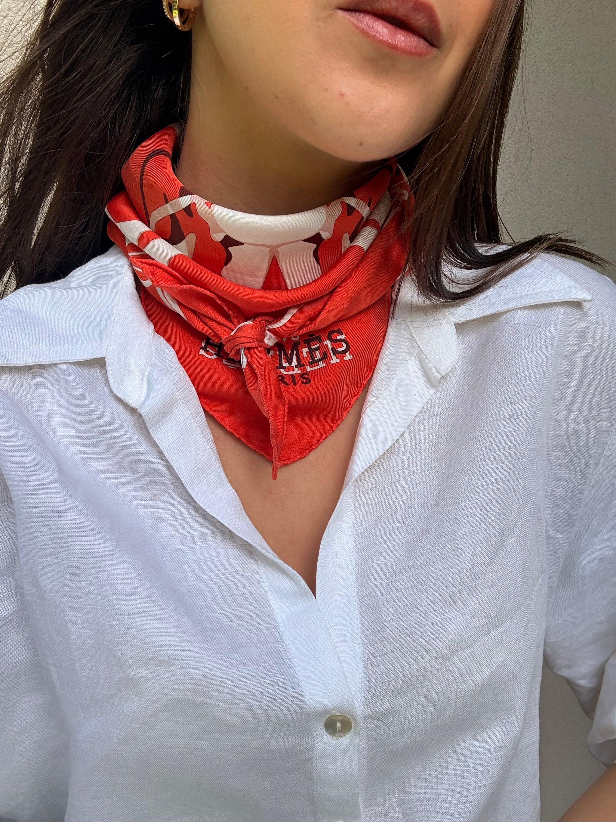 Triangle Hermès – Modèle Calèche Élastique orange