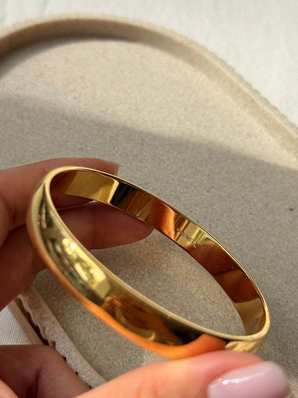 Jonc Monet vintage doré - Modèle épais