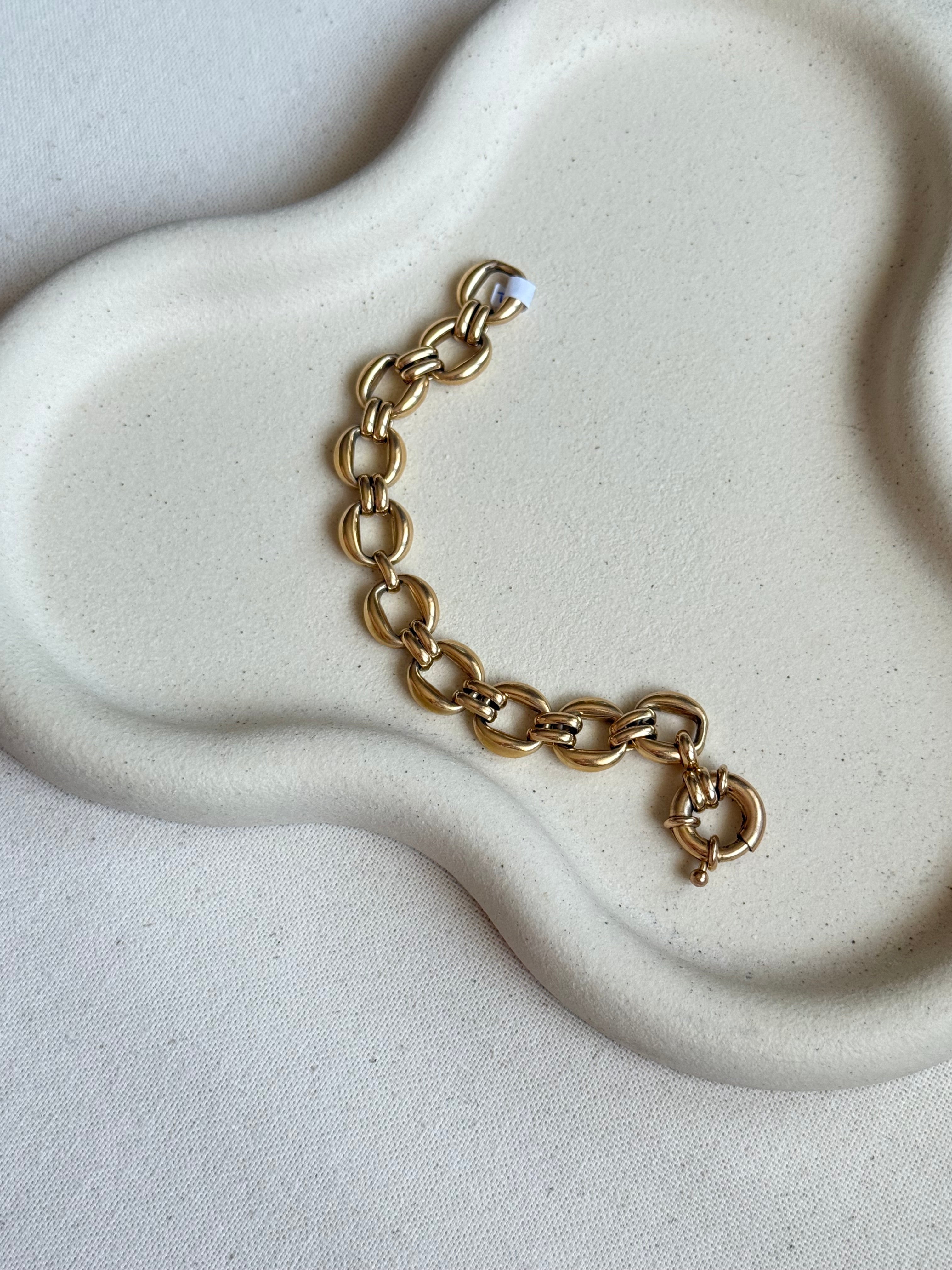 Bracelet vintage - maille dorée carrée