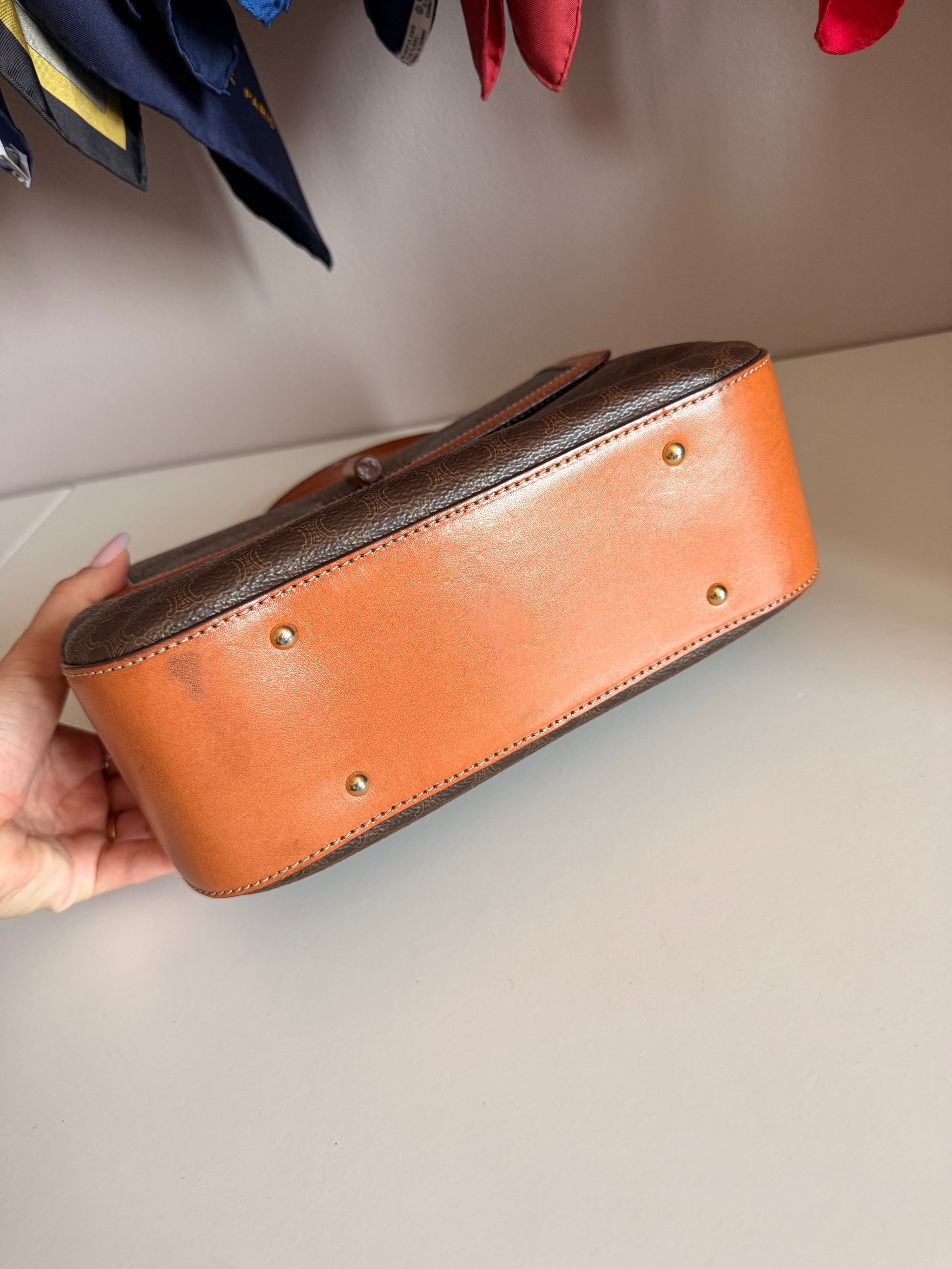 Sac Céline vintage - Turn Lock toile macadam triomphe