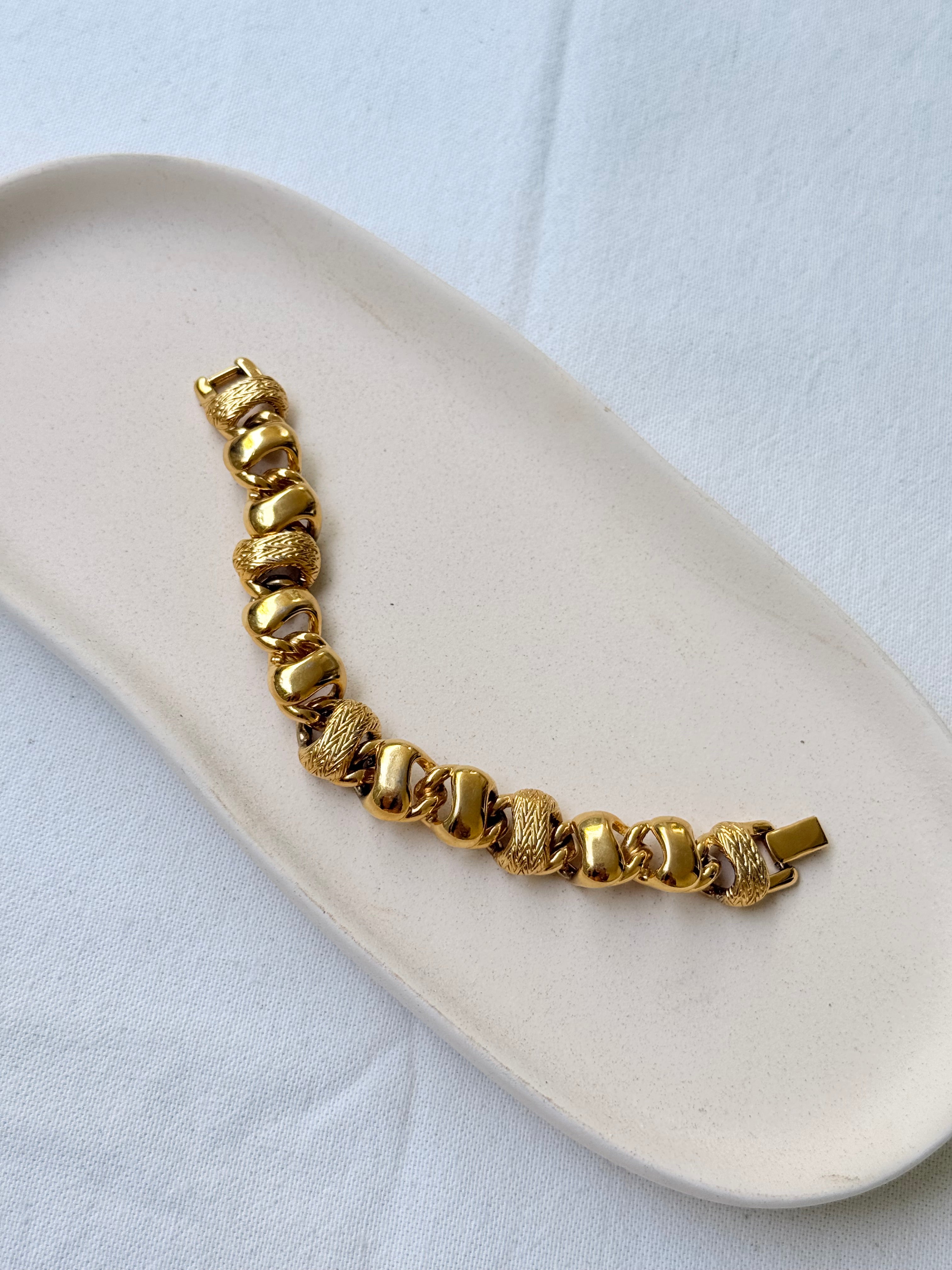 Bracelet Monet vintage - Maille torsadée dorée