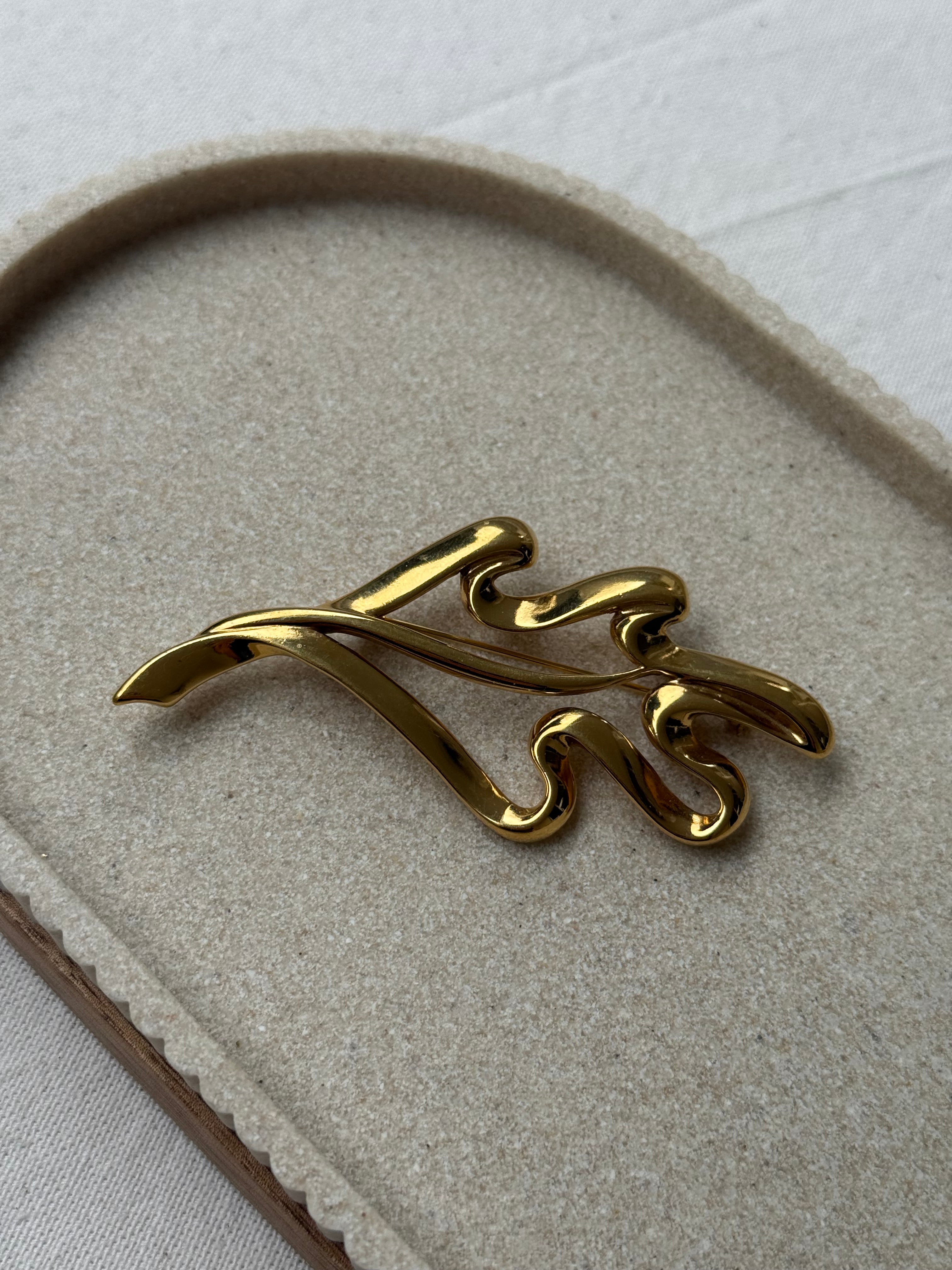 Broche Trifari vintage - Feuillage ajouré