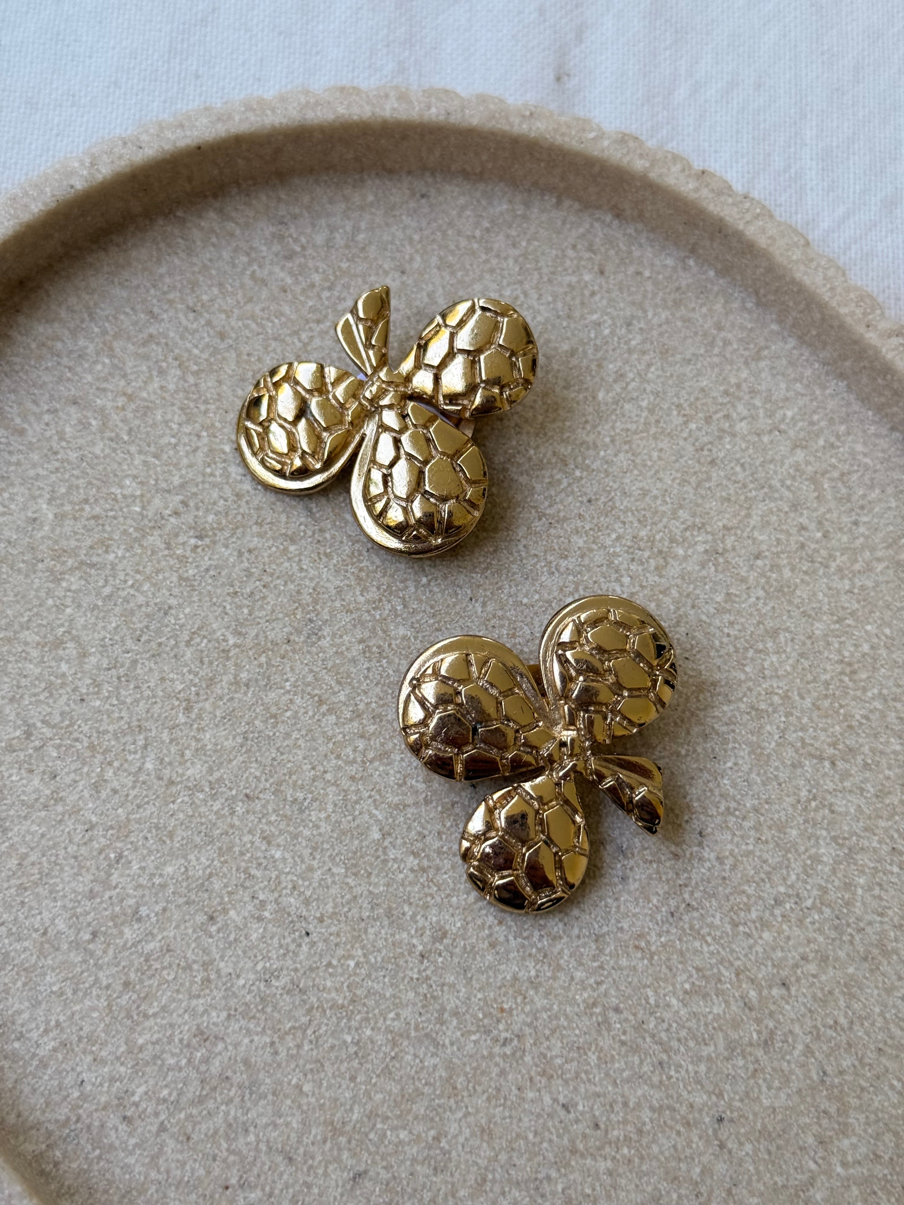 Boucles d’oreilles Rochas vintage - Trèfles dorés