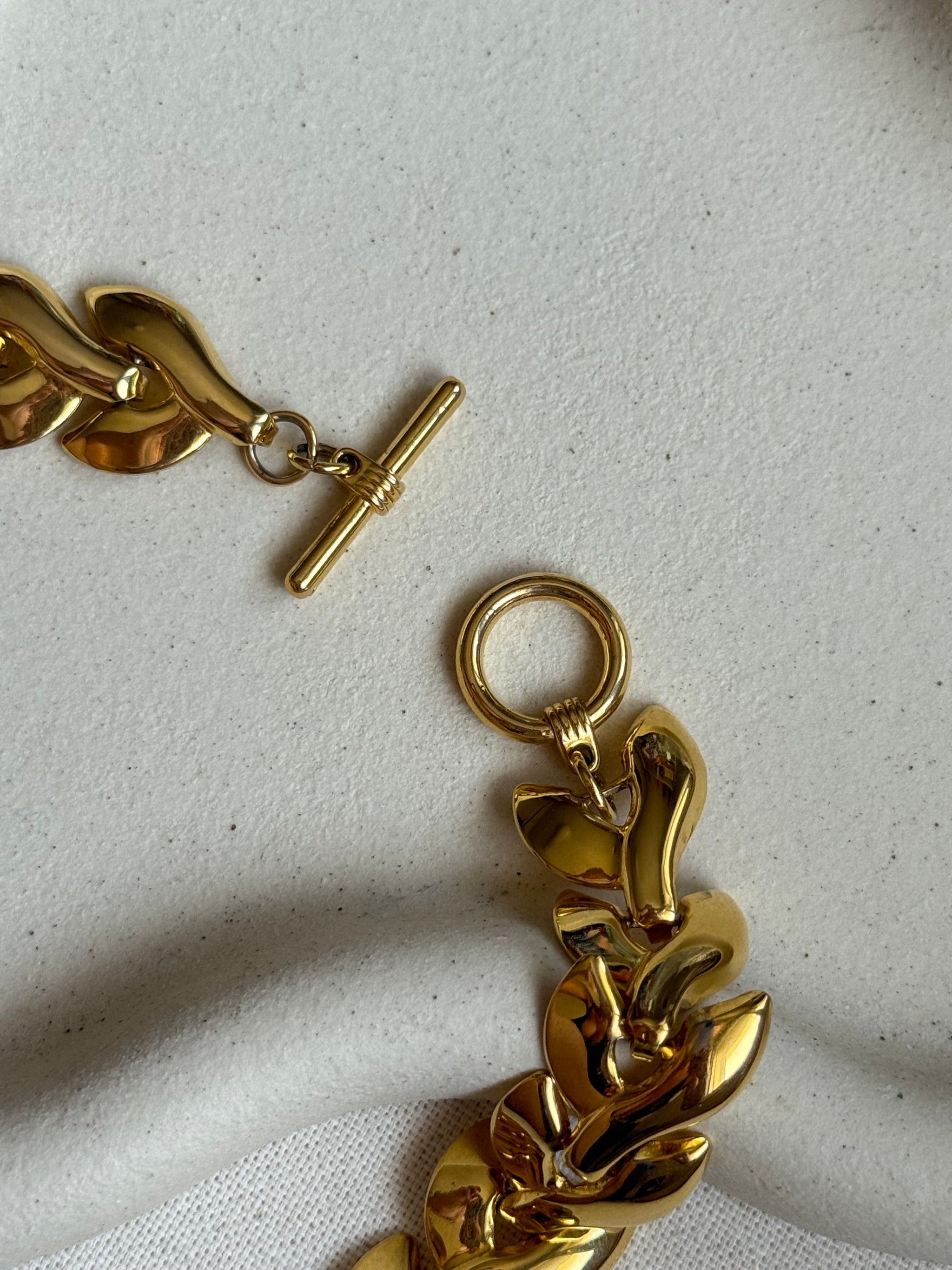 Collier vintage maille épi doré
