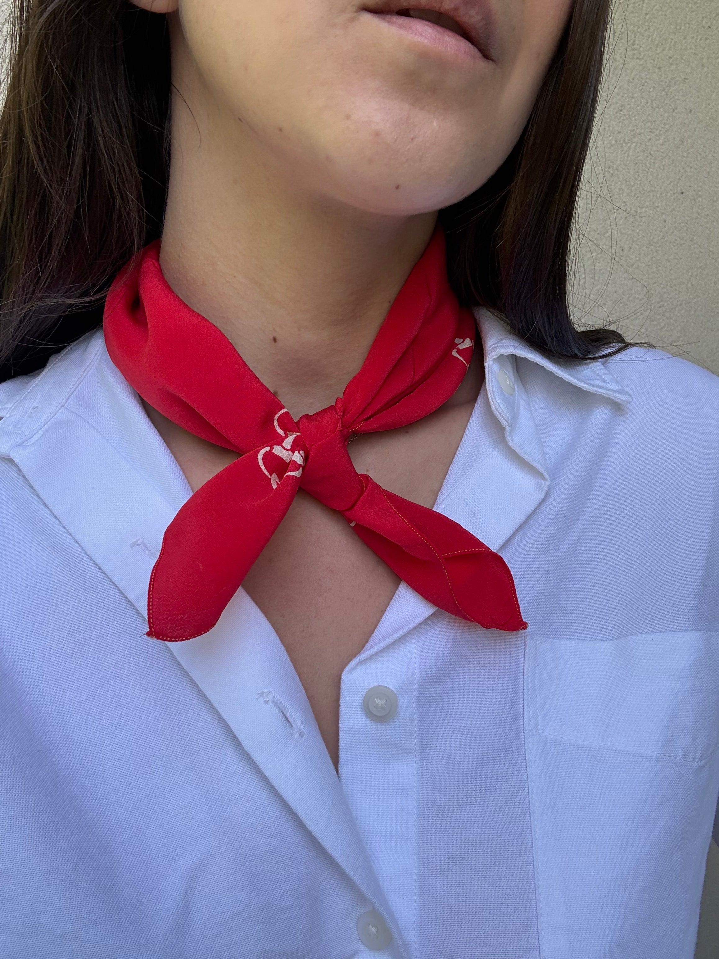Celine Scarf – Red chain print
