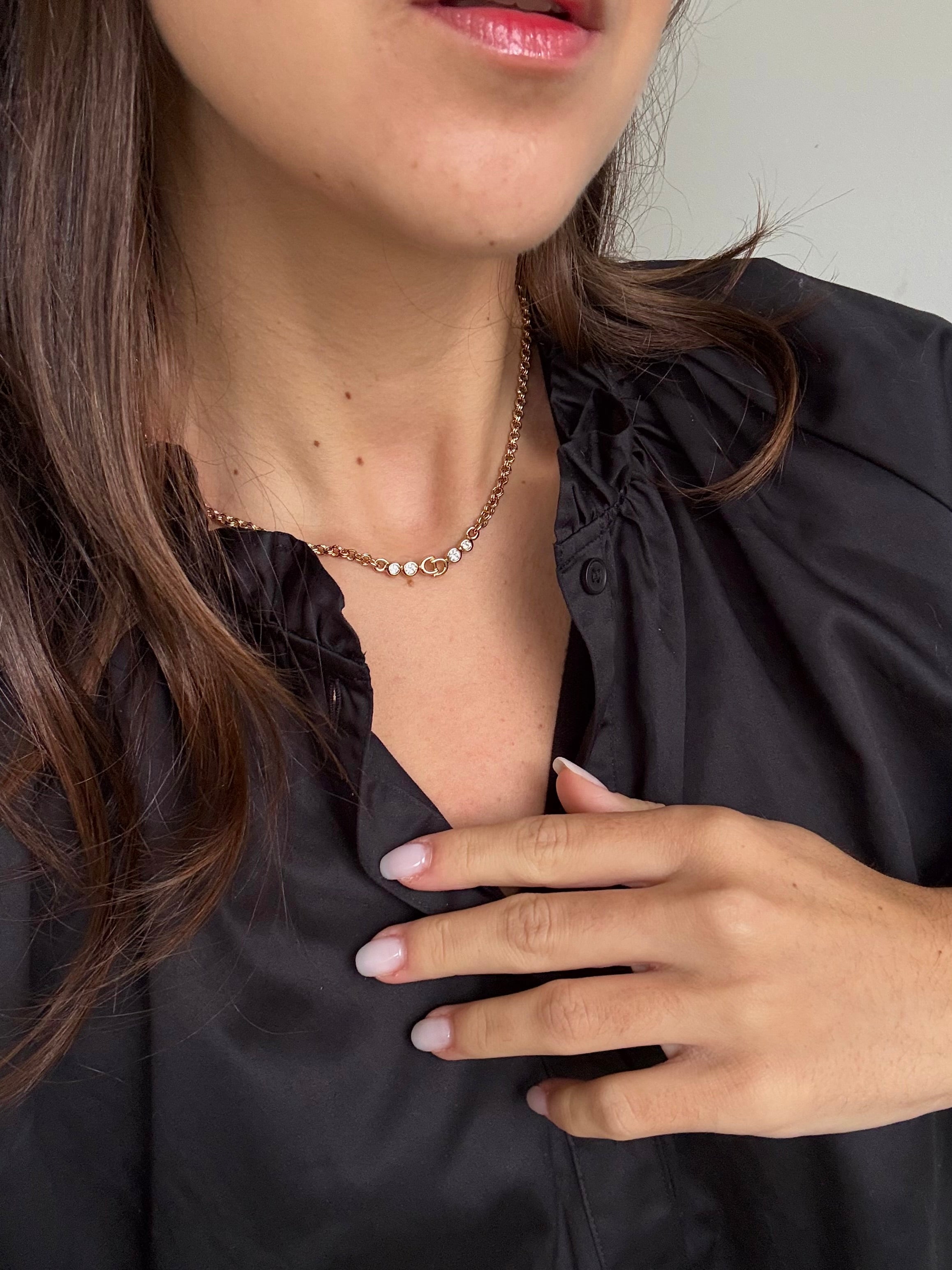 Collier Christian Dior vintage - CD strass