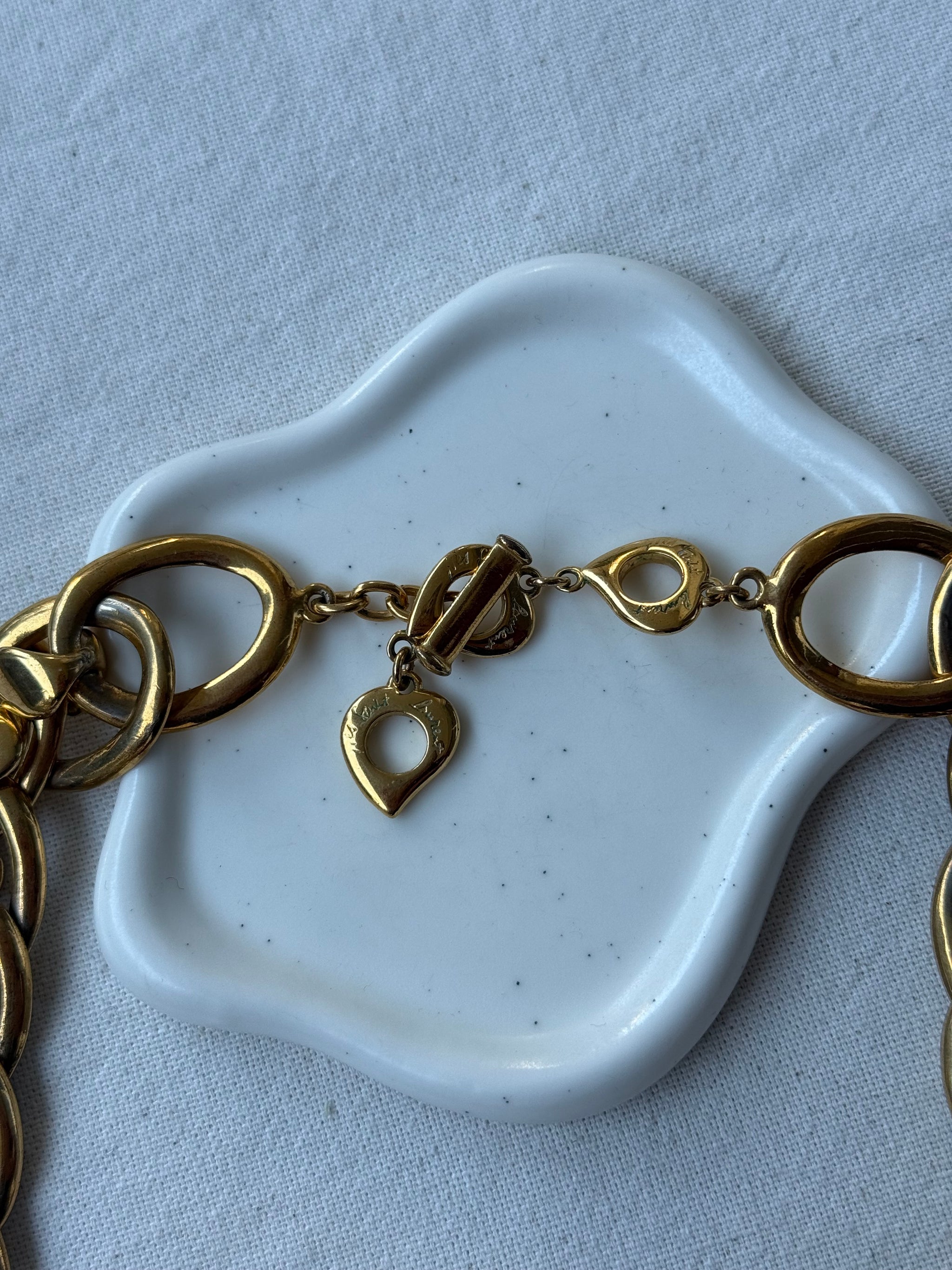 Collier Yves Saint Laurent vintage - Grosse maille dorée