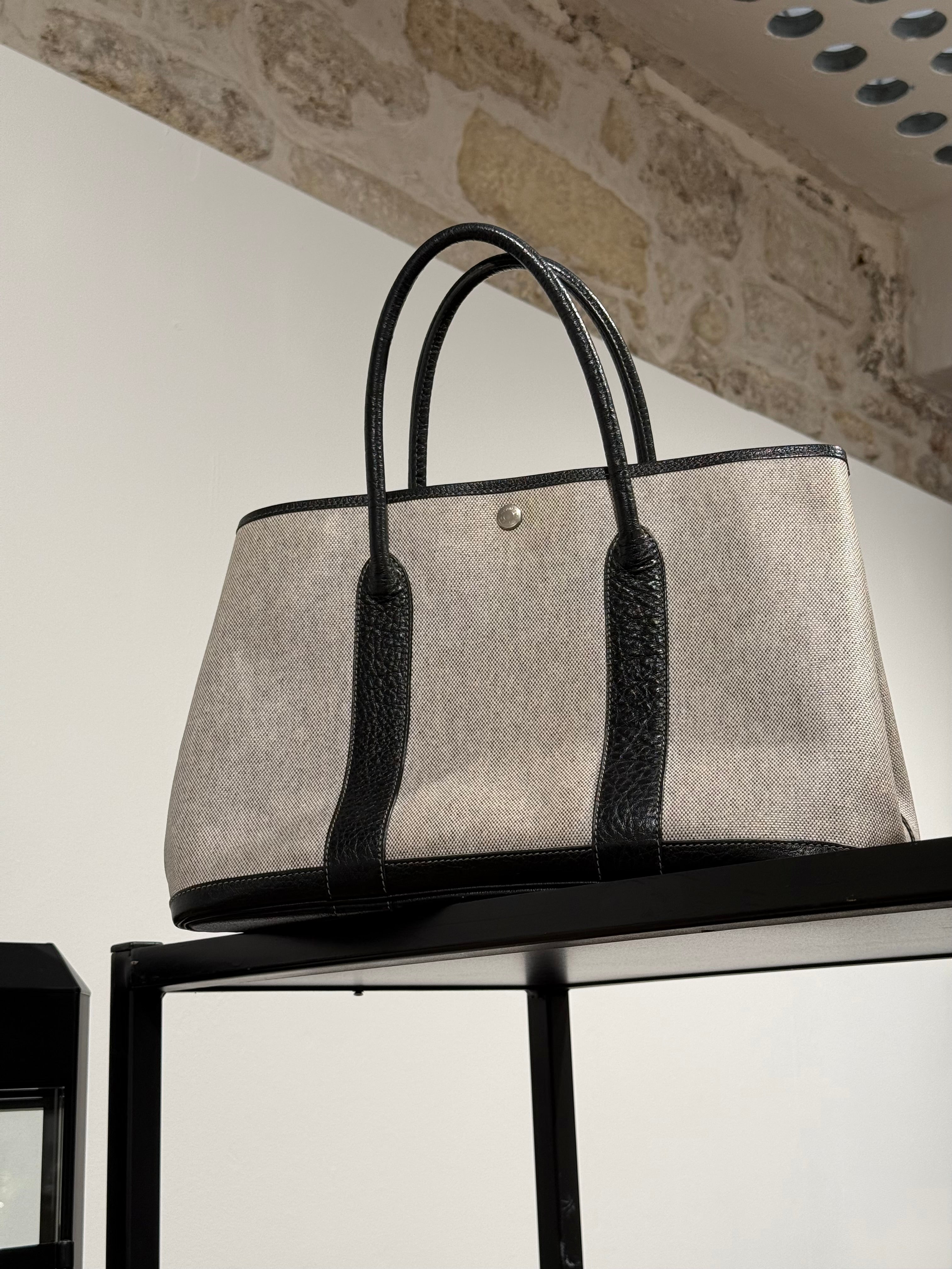 Sac Hermès vintage - Garden Party 36 en toile et cuir grainé