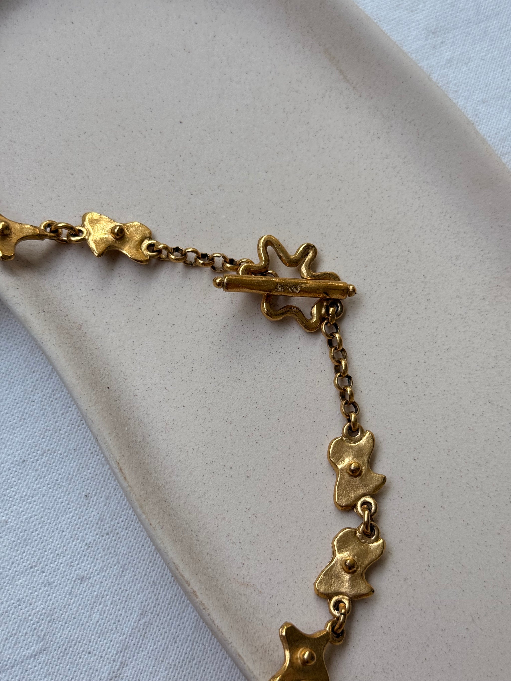 Collier Biche de Bere vintage - Maille formes dorée
