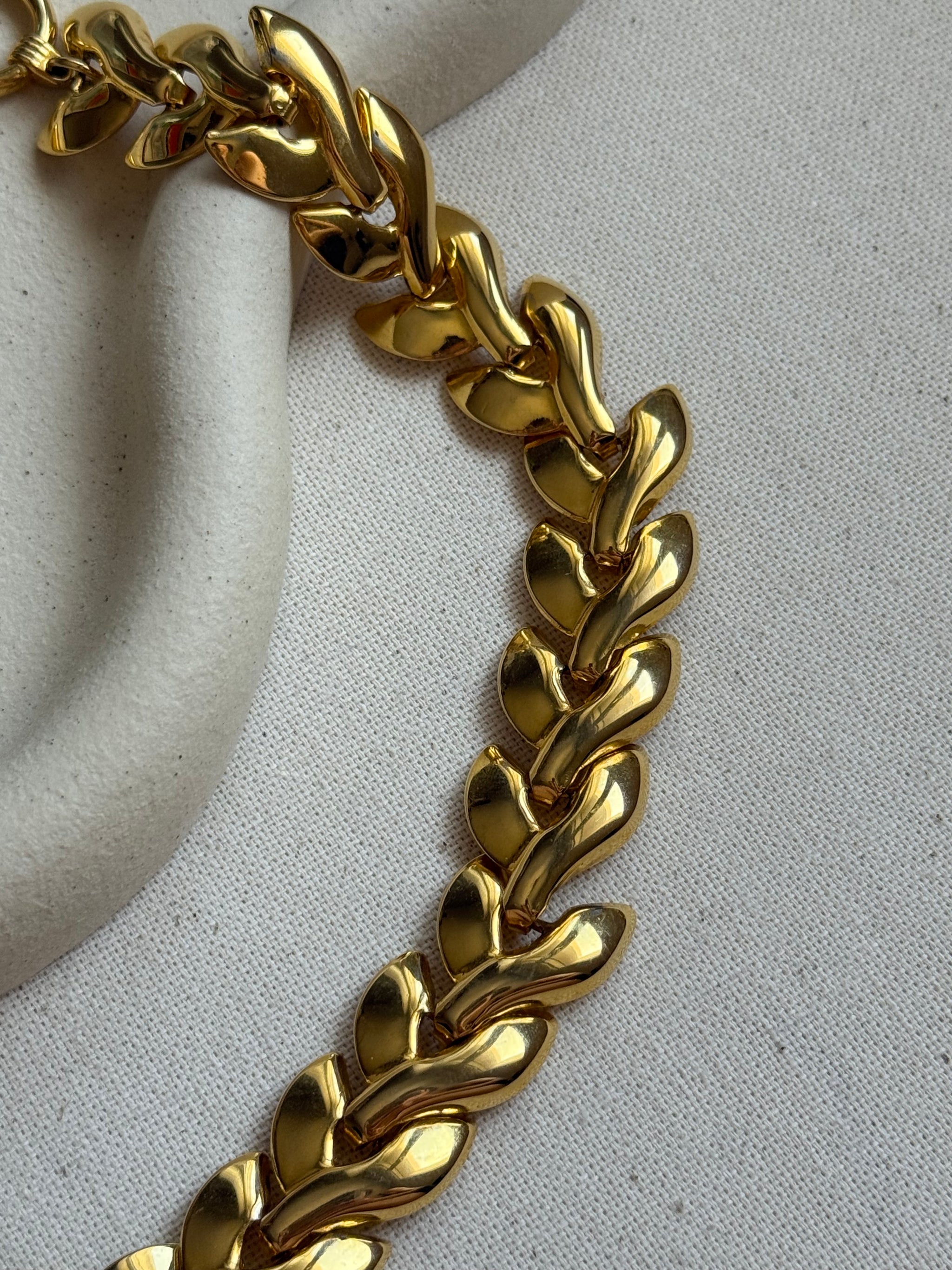 Collier vintage maille épi doré