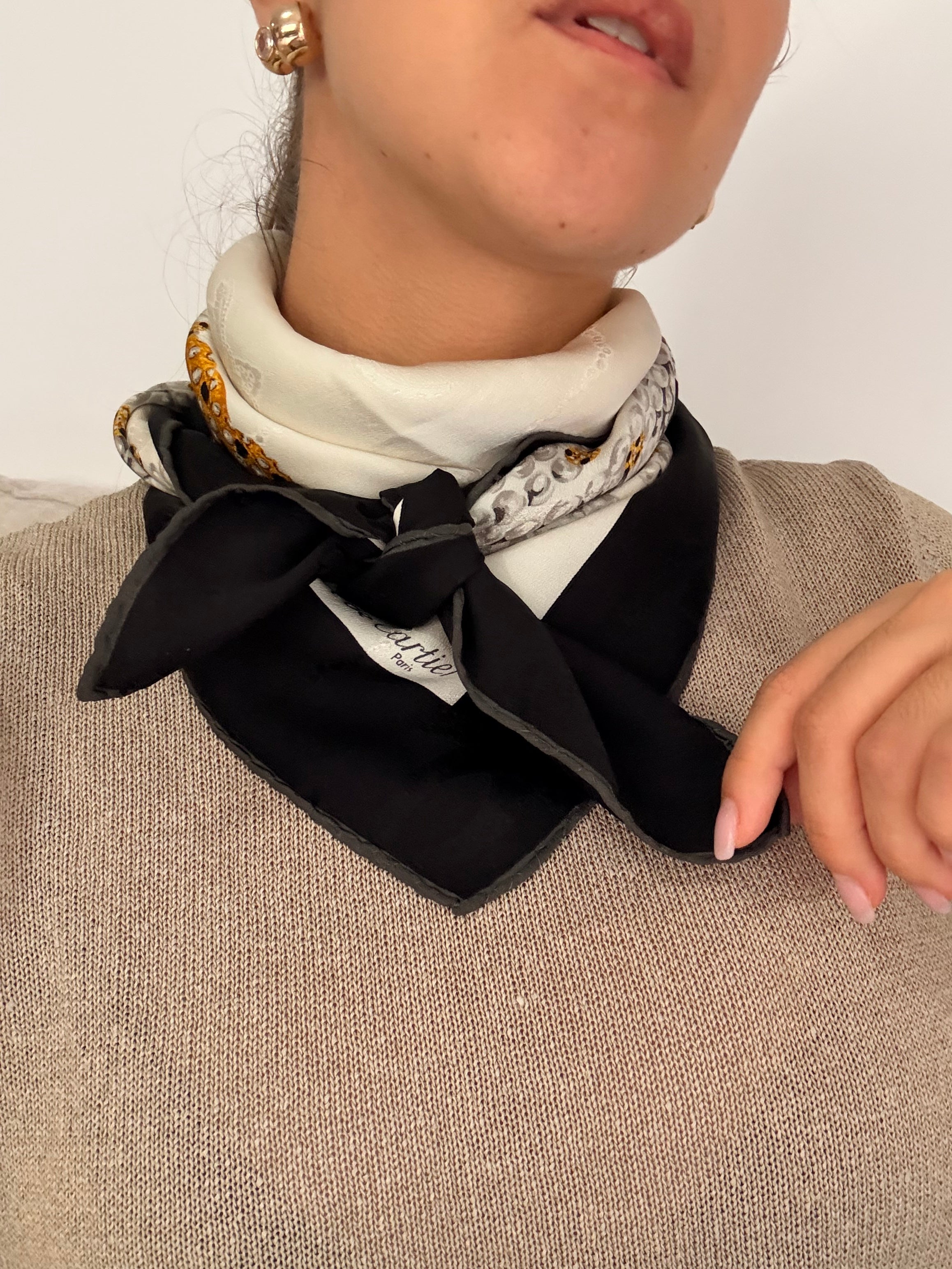 Foulard Cartier – Motif panthère et bijouterie