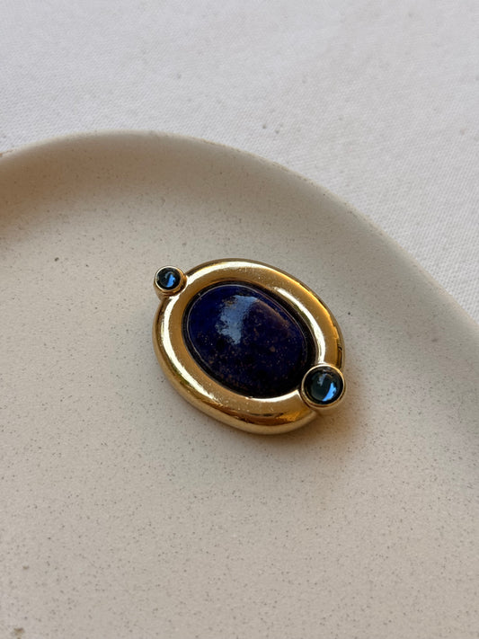 Broche Agatha vintage - Pierre bleue