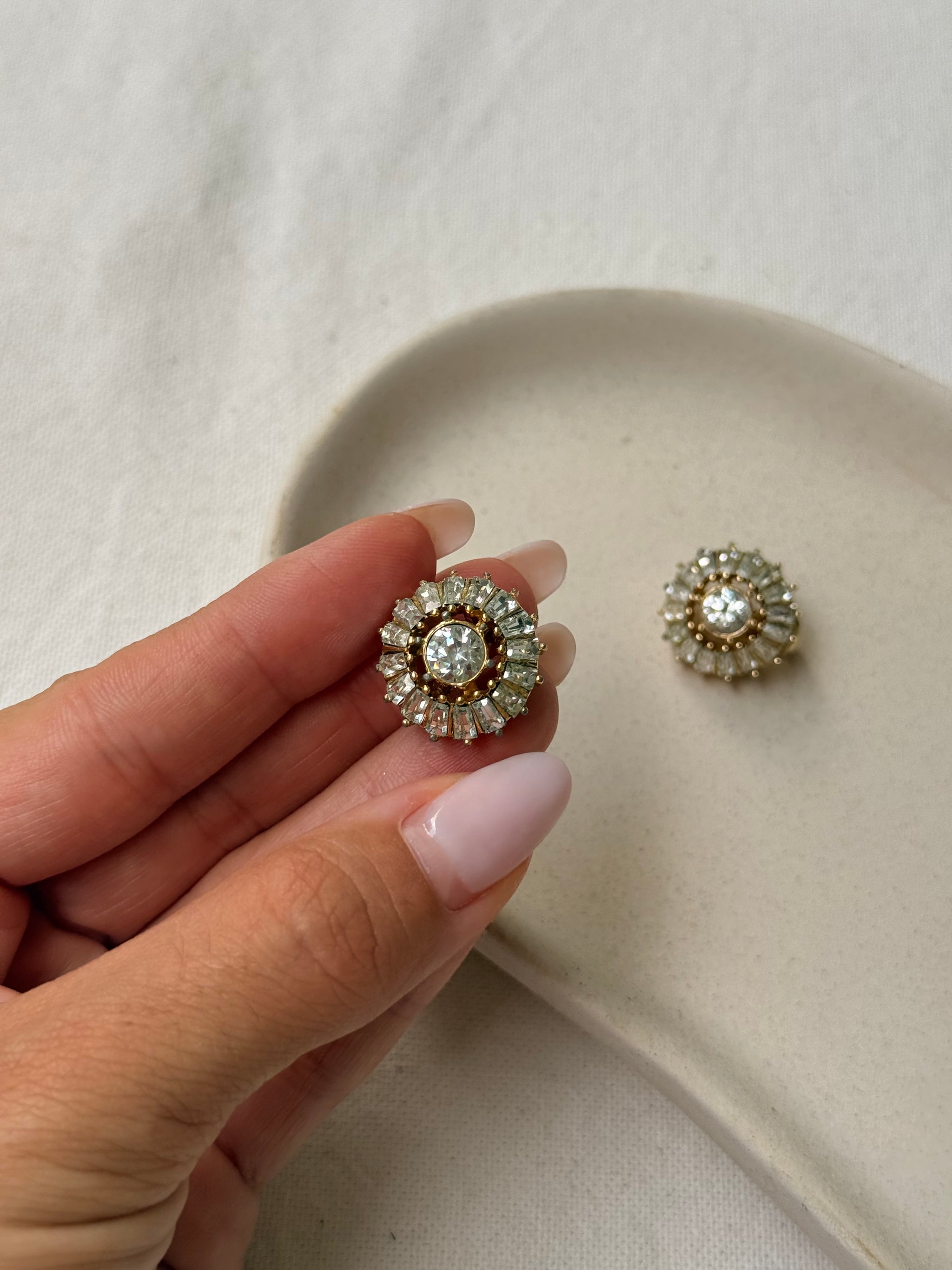 Boucles d’oreilles Grossé vintage - Couronne de strass