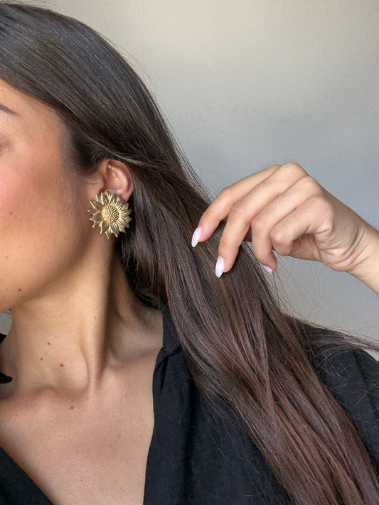 Boucles d’oreilles vintage - Marguerites dorées
