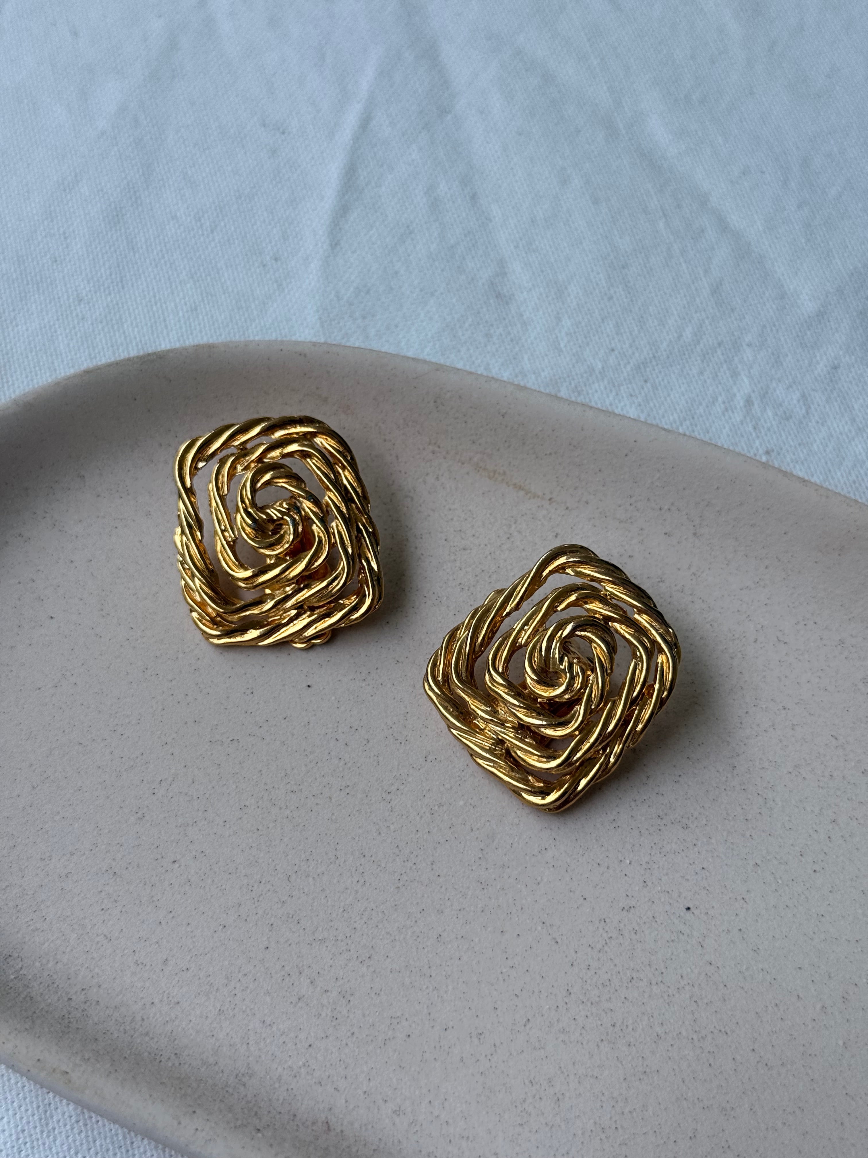 Boucles d’oreilles vintage - Spirales entrelacées