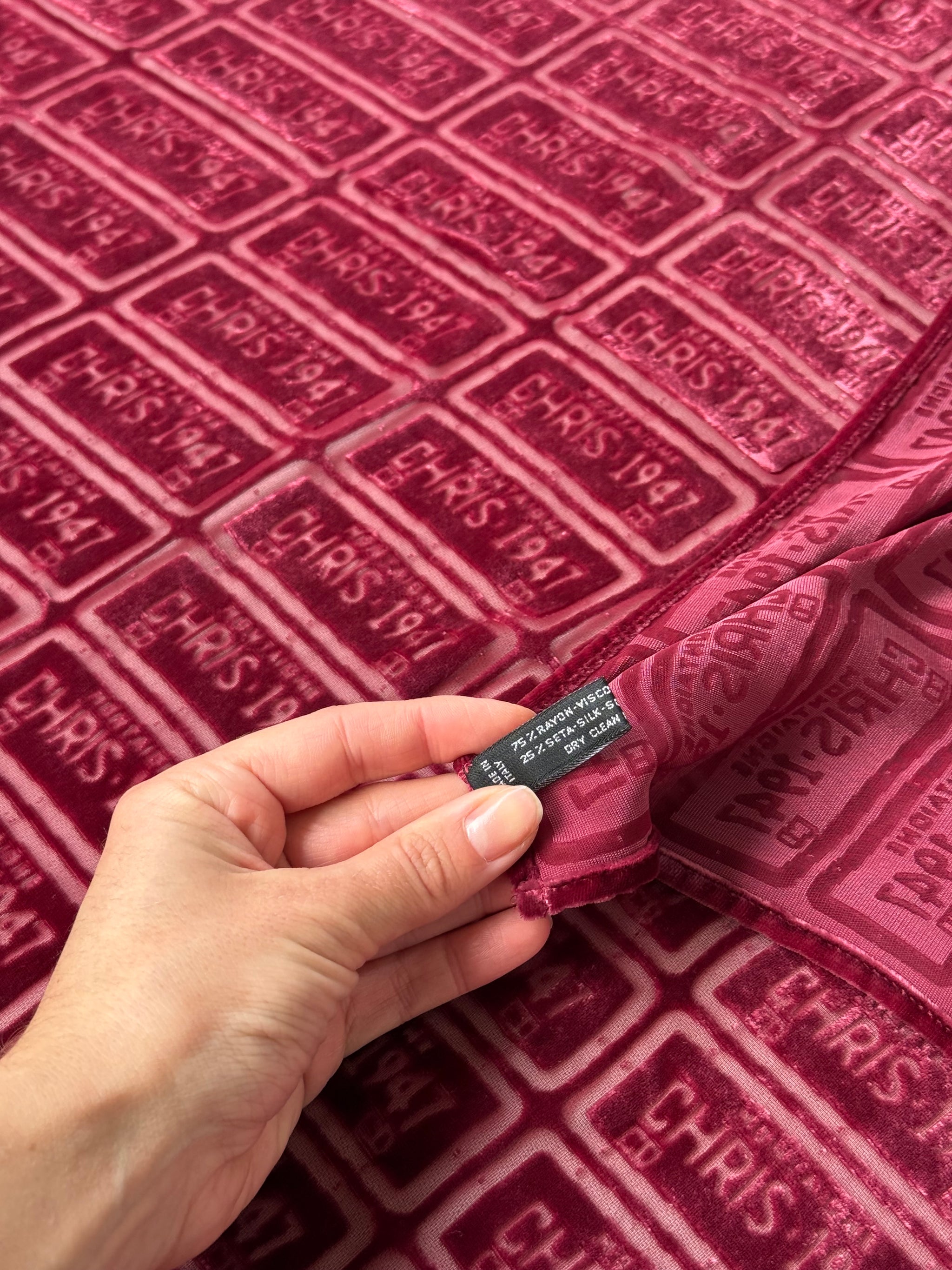 Foulard Christian Dior – Velours bordeaux