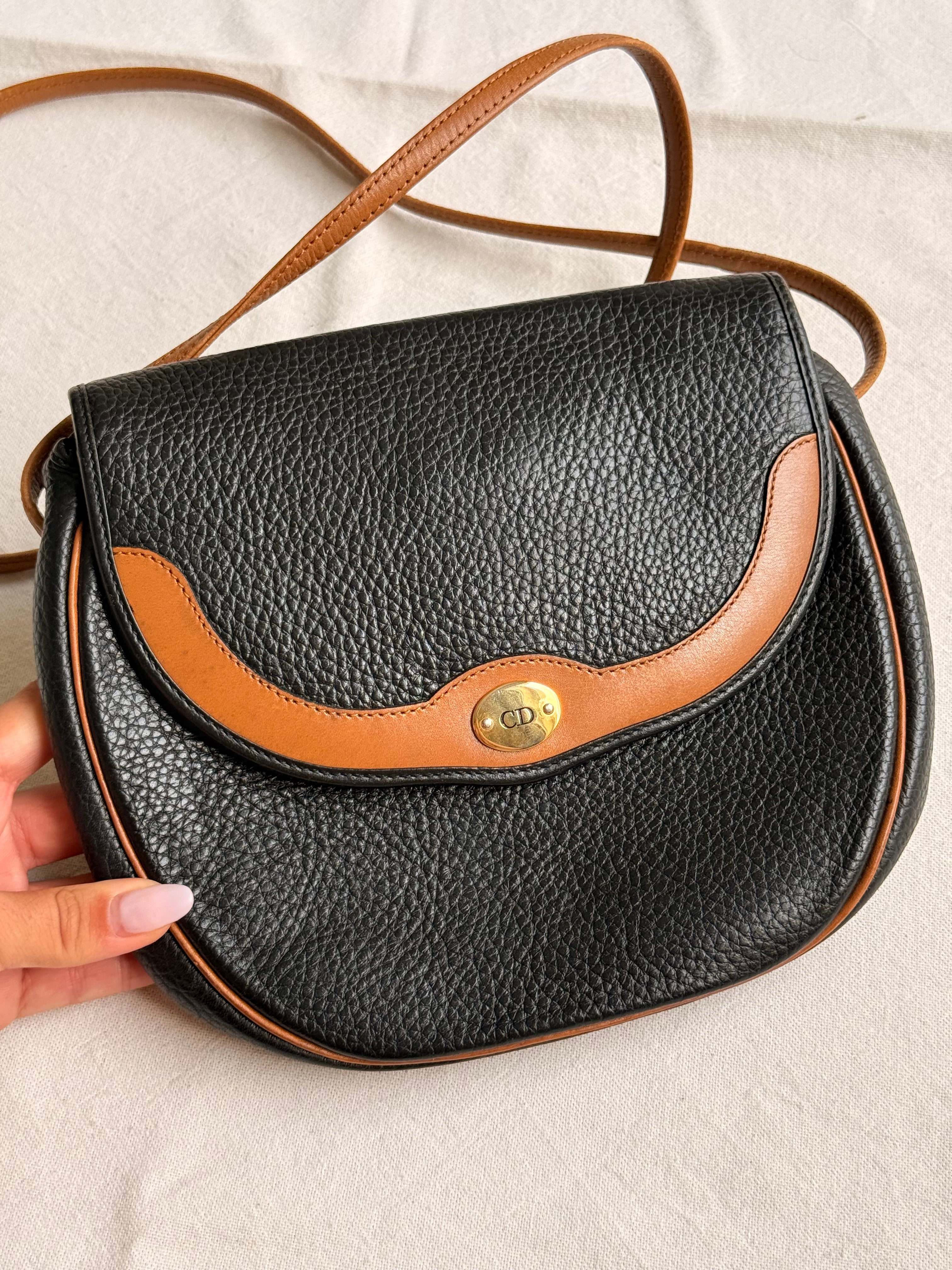 Sac Christian Dior vintage - Cuir bicolore grainé