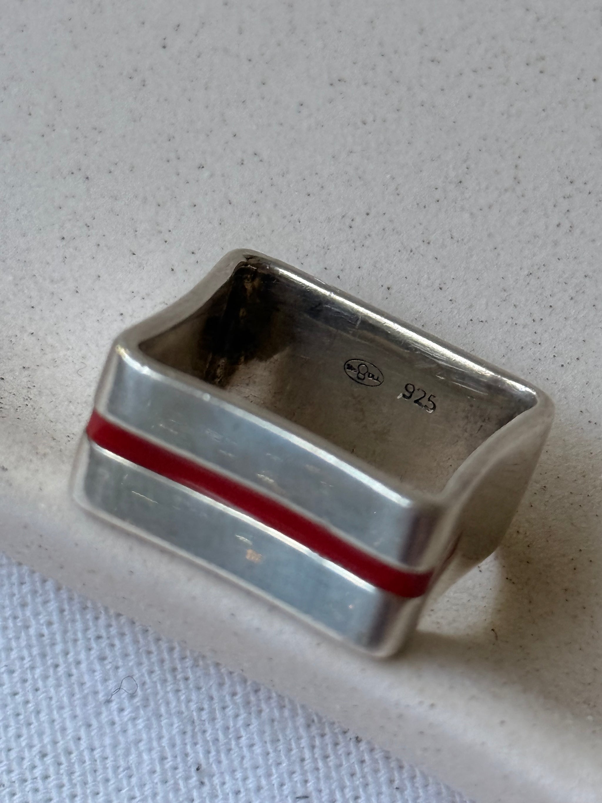 Bague graphique en argent 925