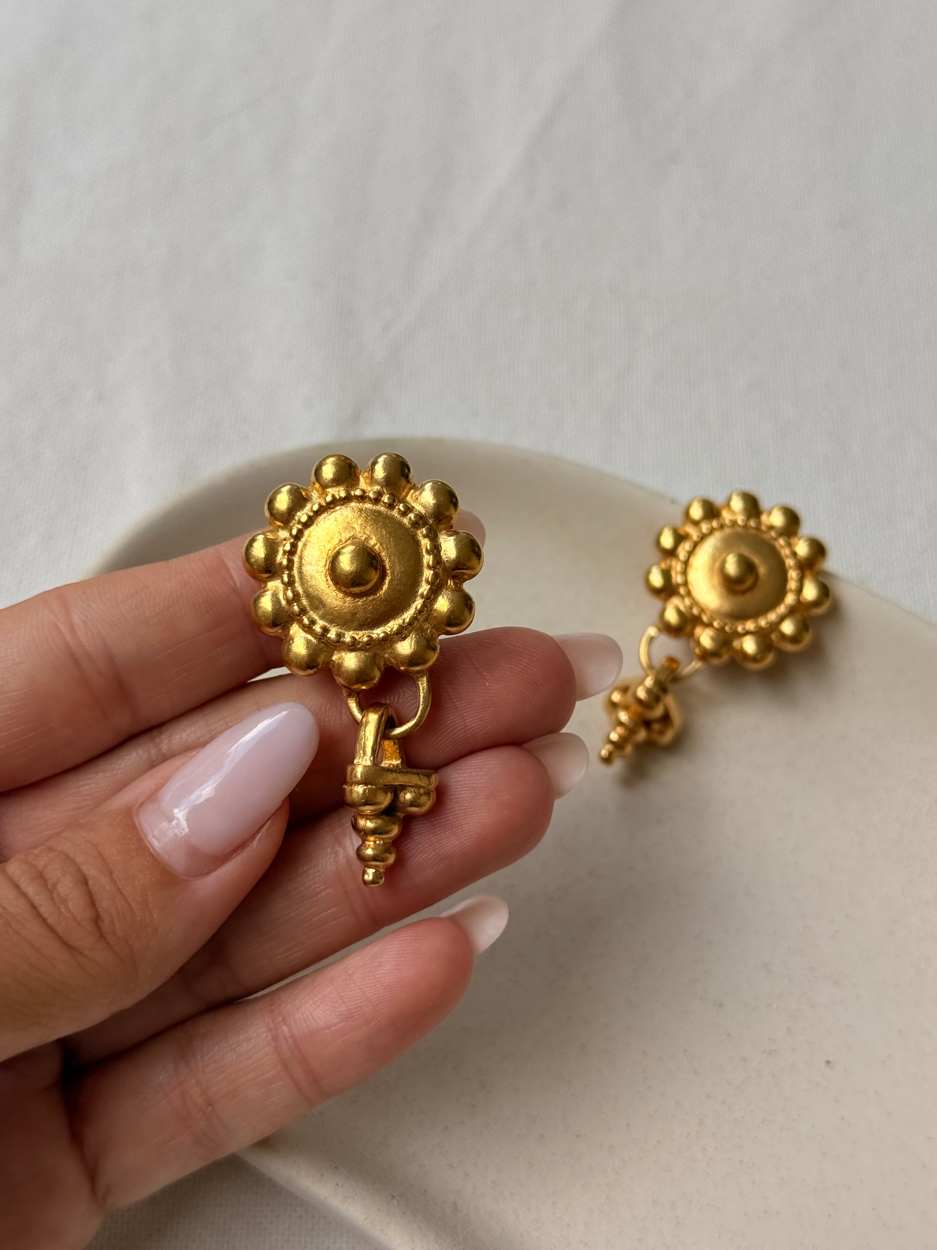 Boucles d’oreilles Anica vintage - Pendantes dorées à pampilles