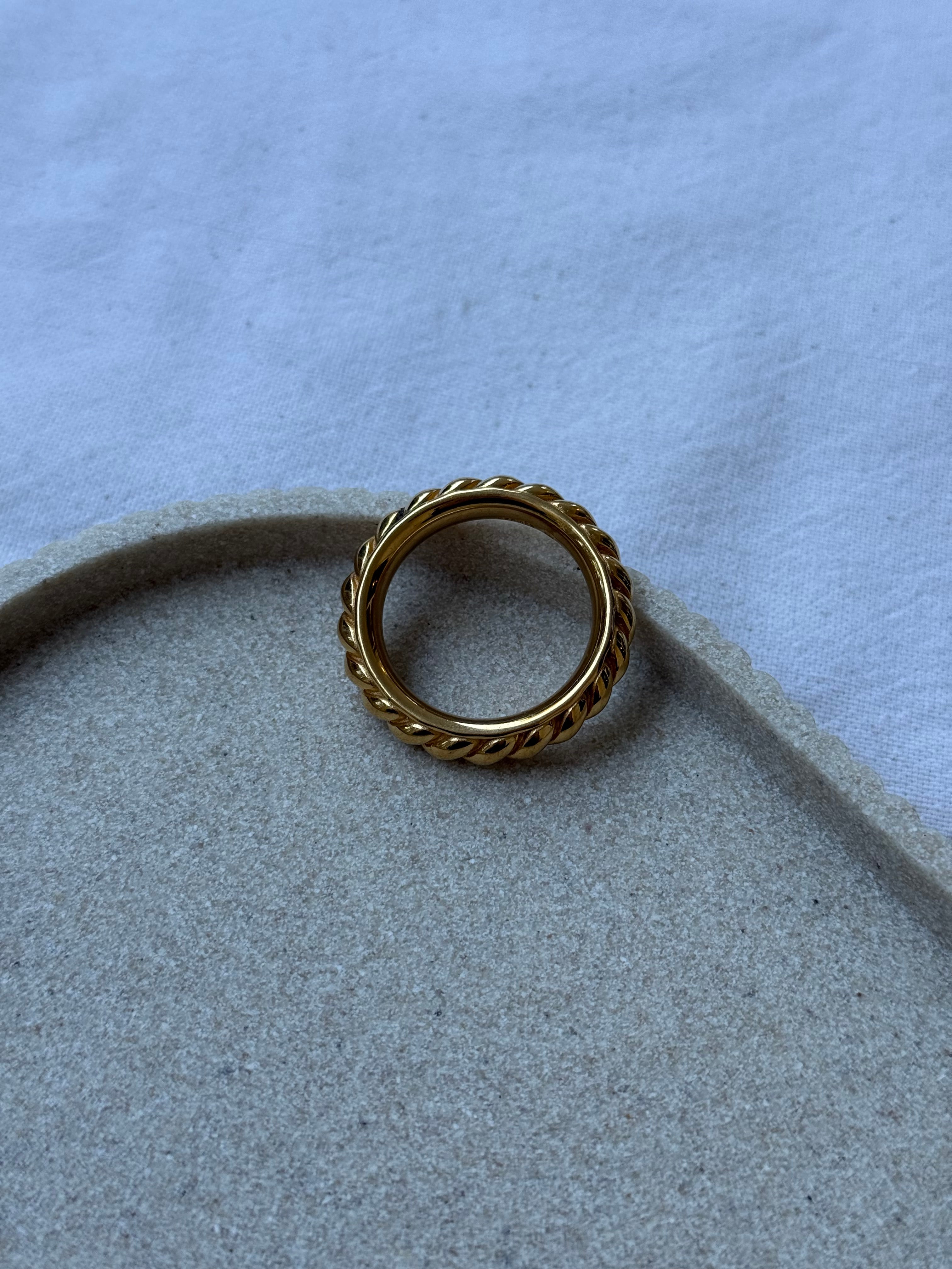 Anneau de foulard Hermès - modèle anneau torsadé doré