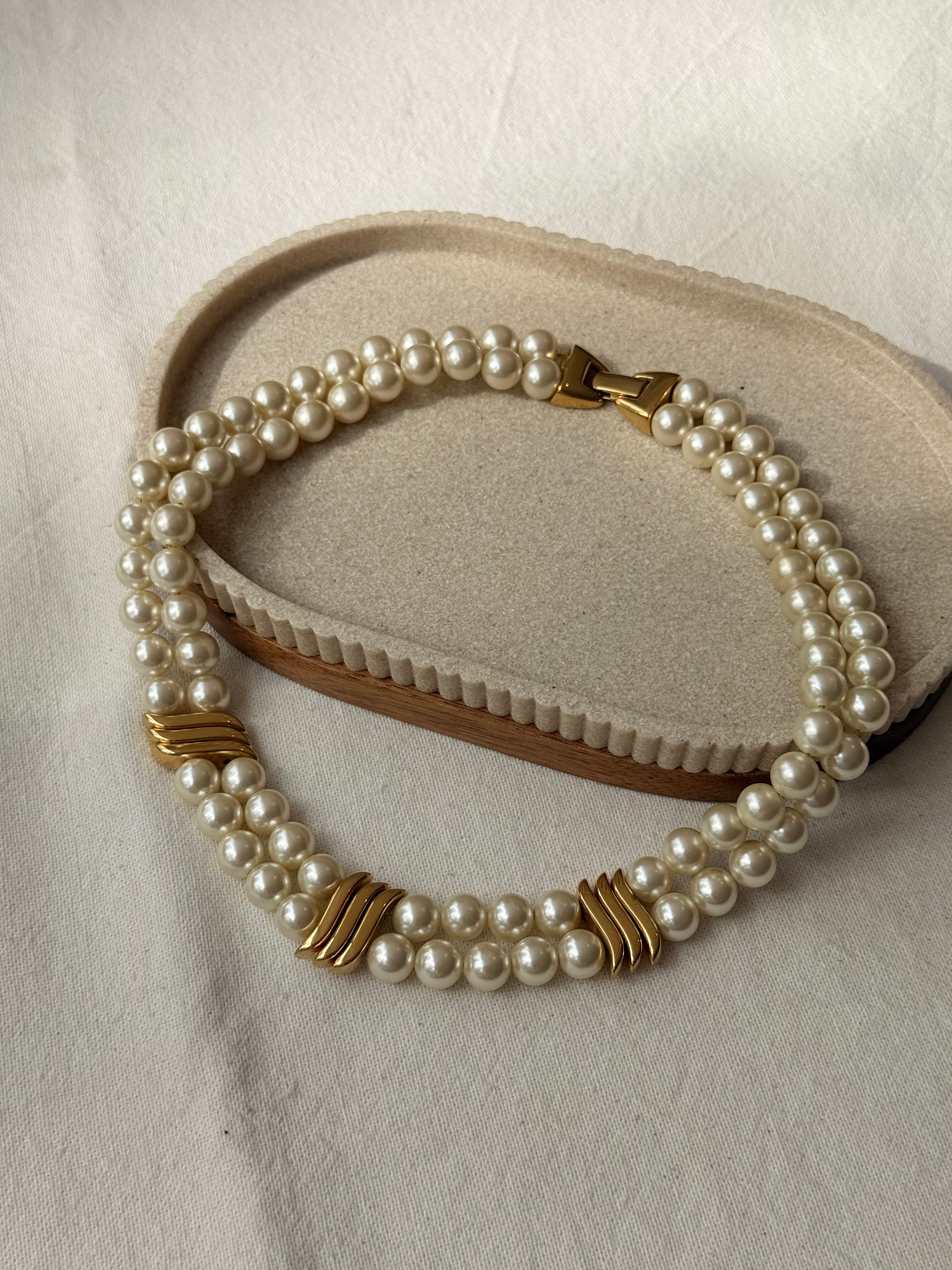 Collier Napier vintage - Double rang de perles