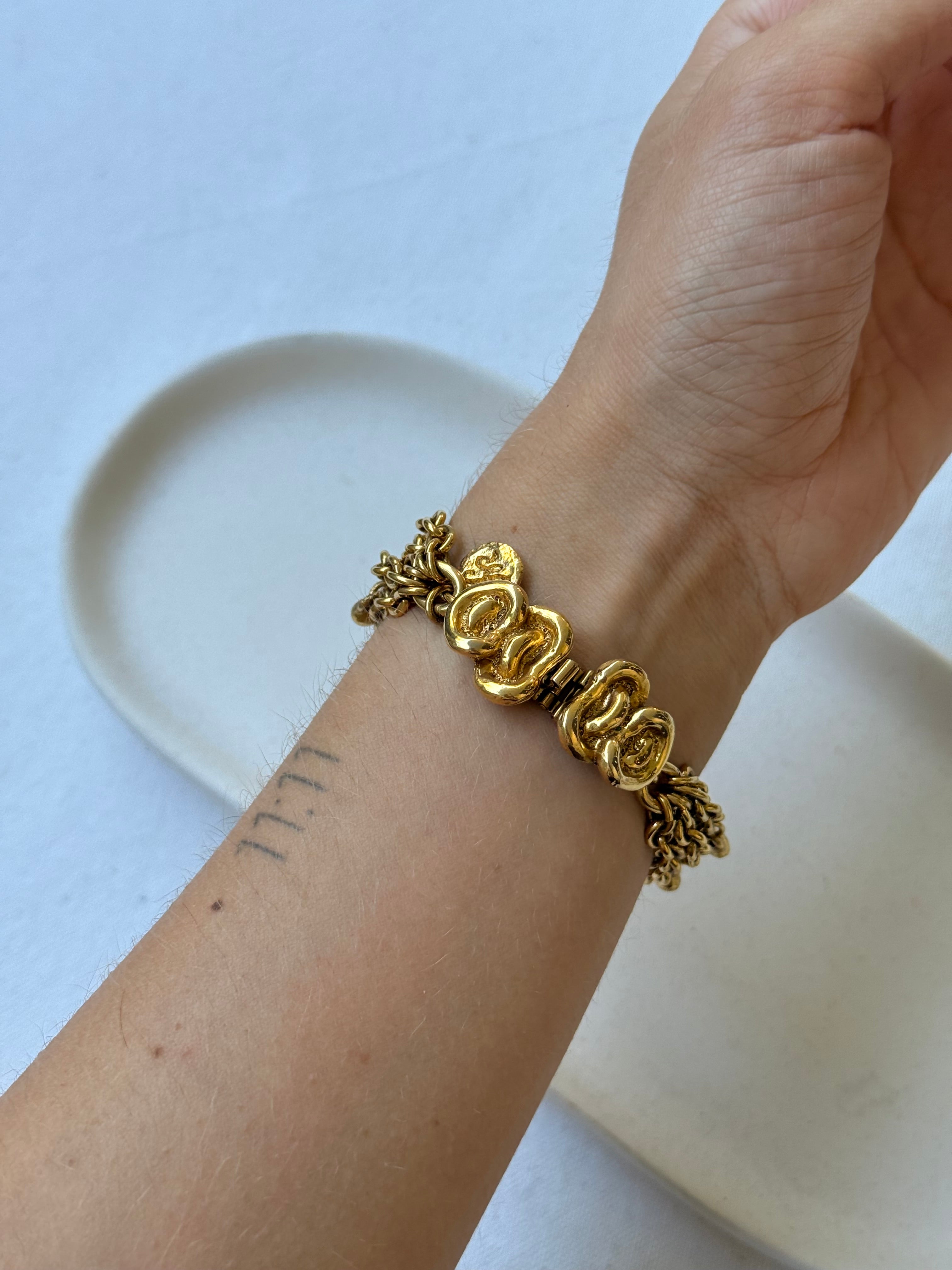 Bracelet Sonia Rykiel vintage - Multi chaînes pampilles