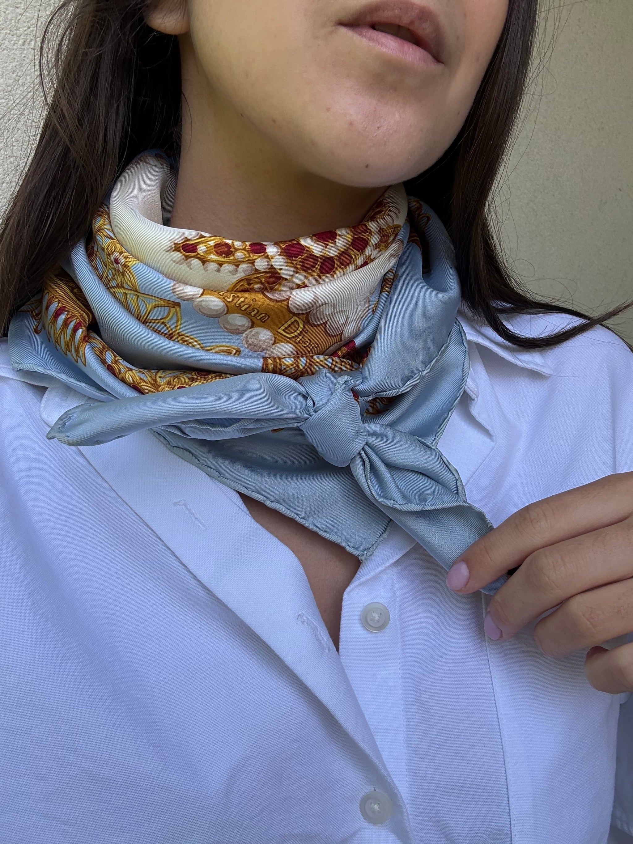 Christian Dior Scarf – Jewel and crown motifs