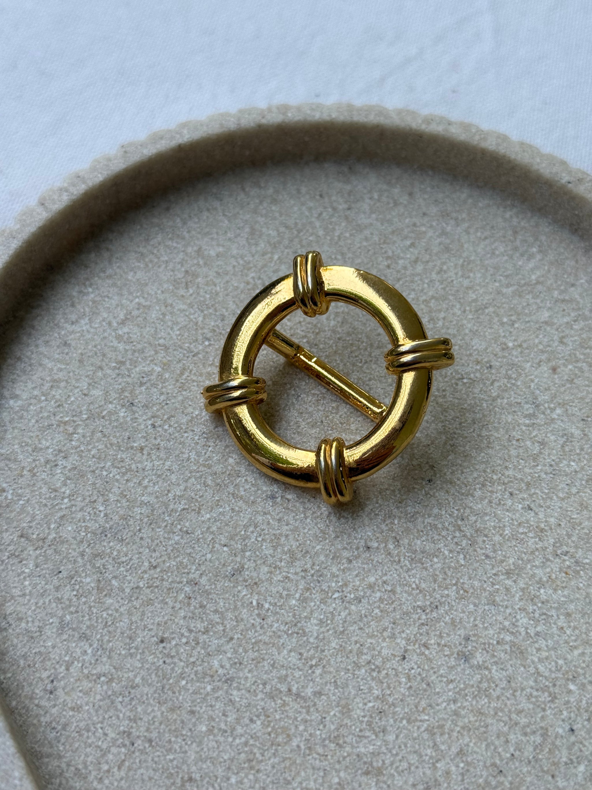 Anneau de foulard vintage - Bouée dorée