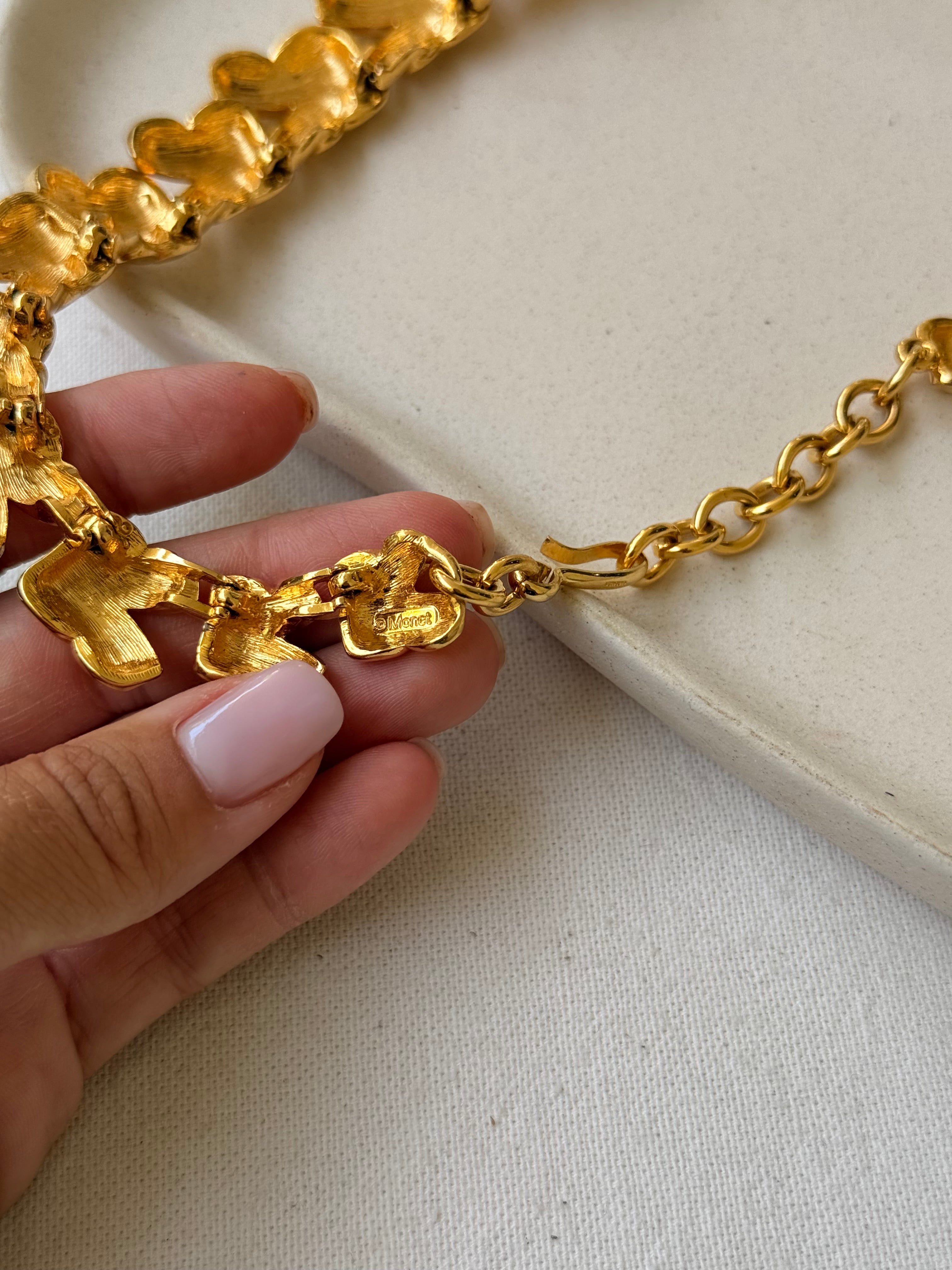 Collier Monet vintage - Maillons sculpturaux