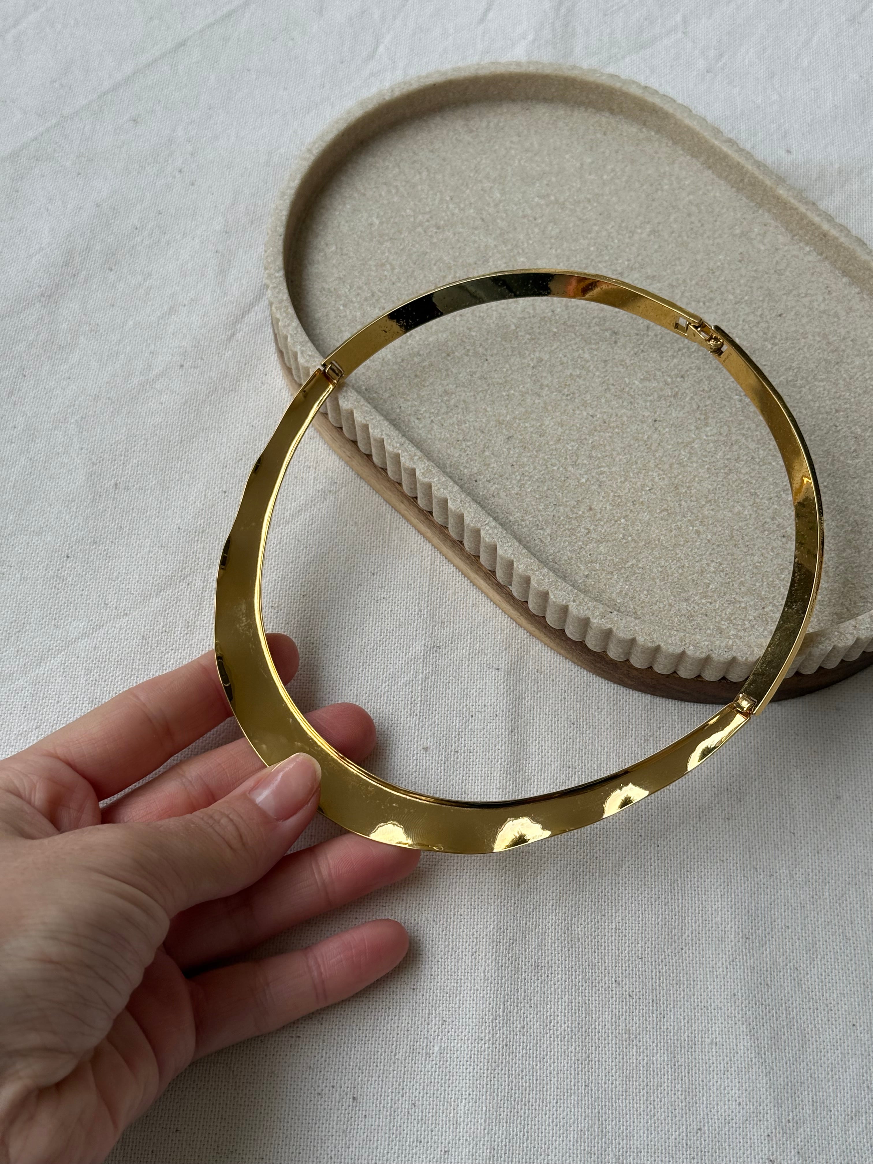 Collier Monet vintage - Torque ondulé et martelé