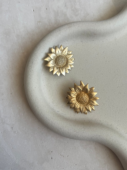 Boucles d’oreilles vintage - Marguerites dorées