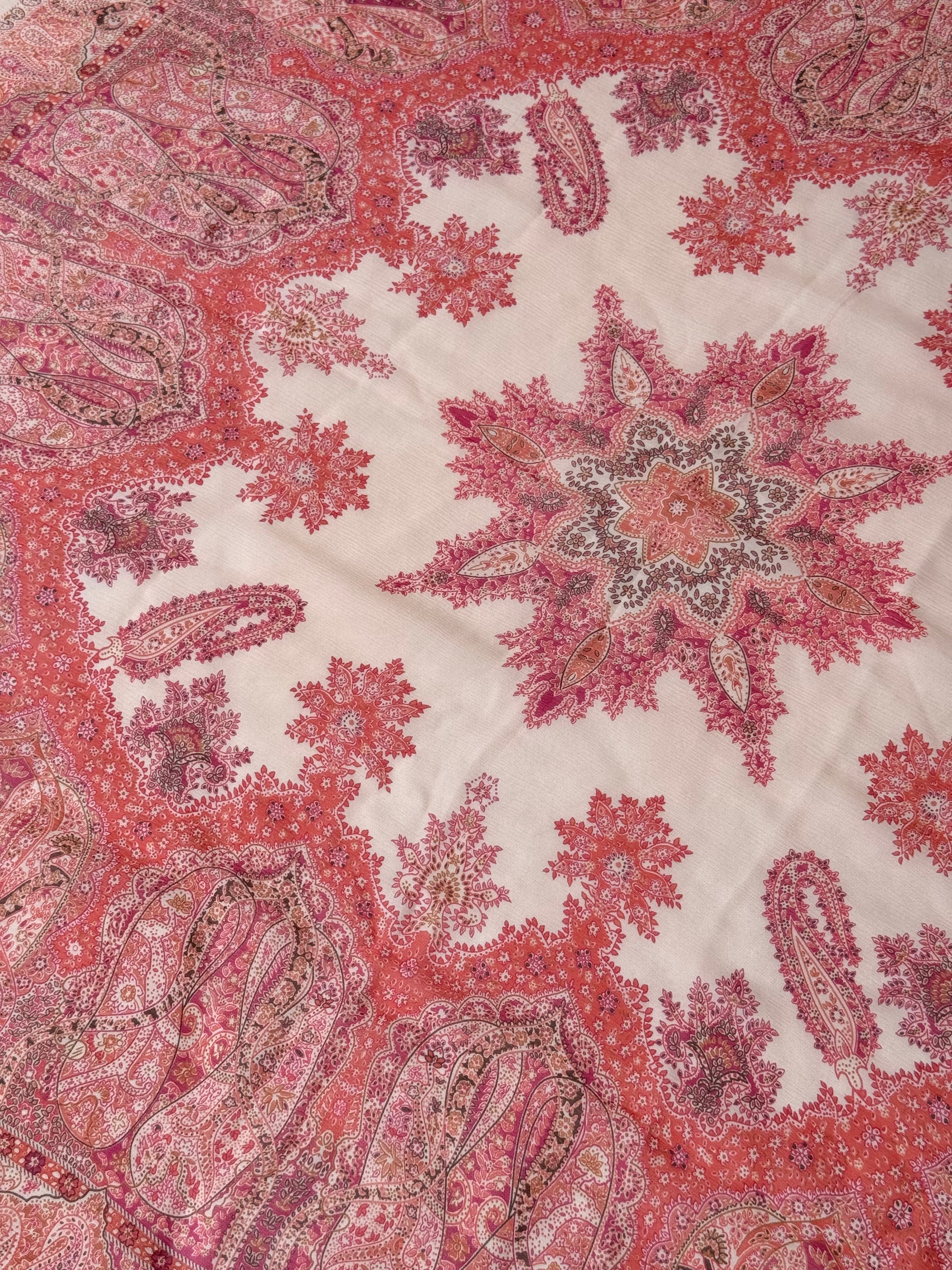Foulard Christian Dior vintage – Motifs cachemire rose