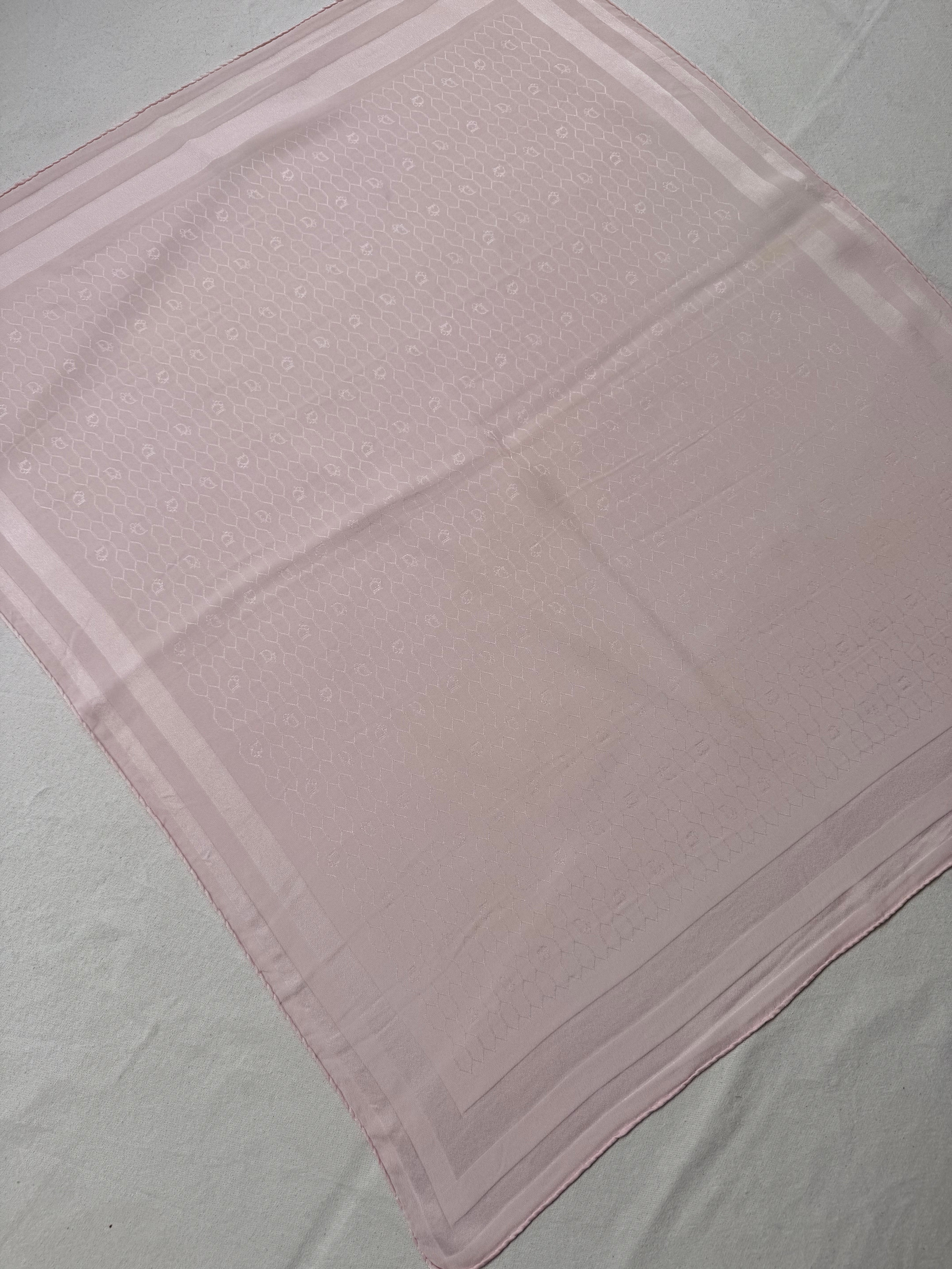 Vintage Christian Dior Scarf – Pink Monogram Tone-on-tone