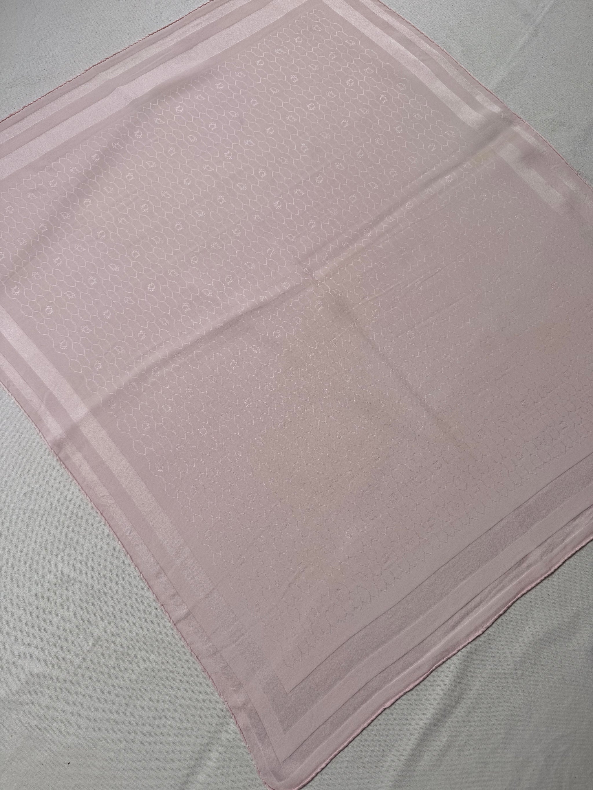 Vintage Christian Dior Scarf – Pink Monogram Tone-on-tone