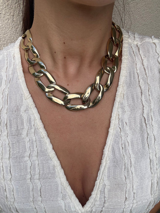Collier doré vintage - Grosse maille dorée