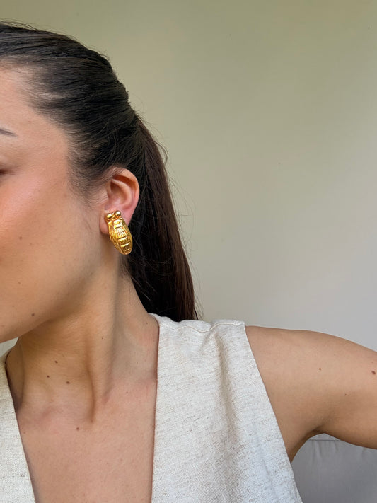 Boucles d’oreilles Caron vintage - Cigales dorées