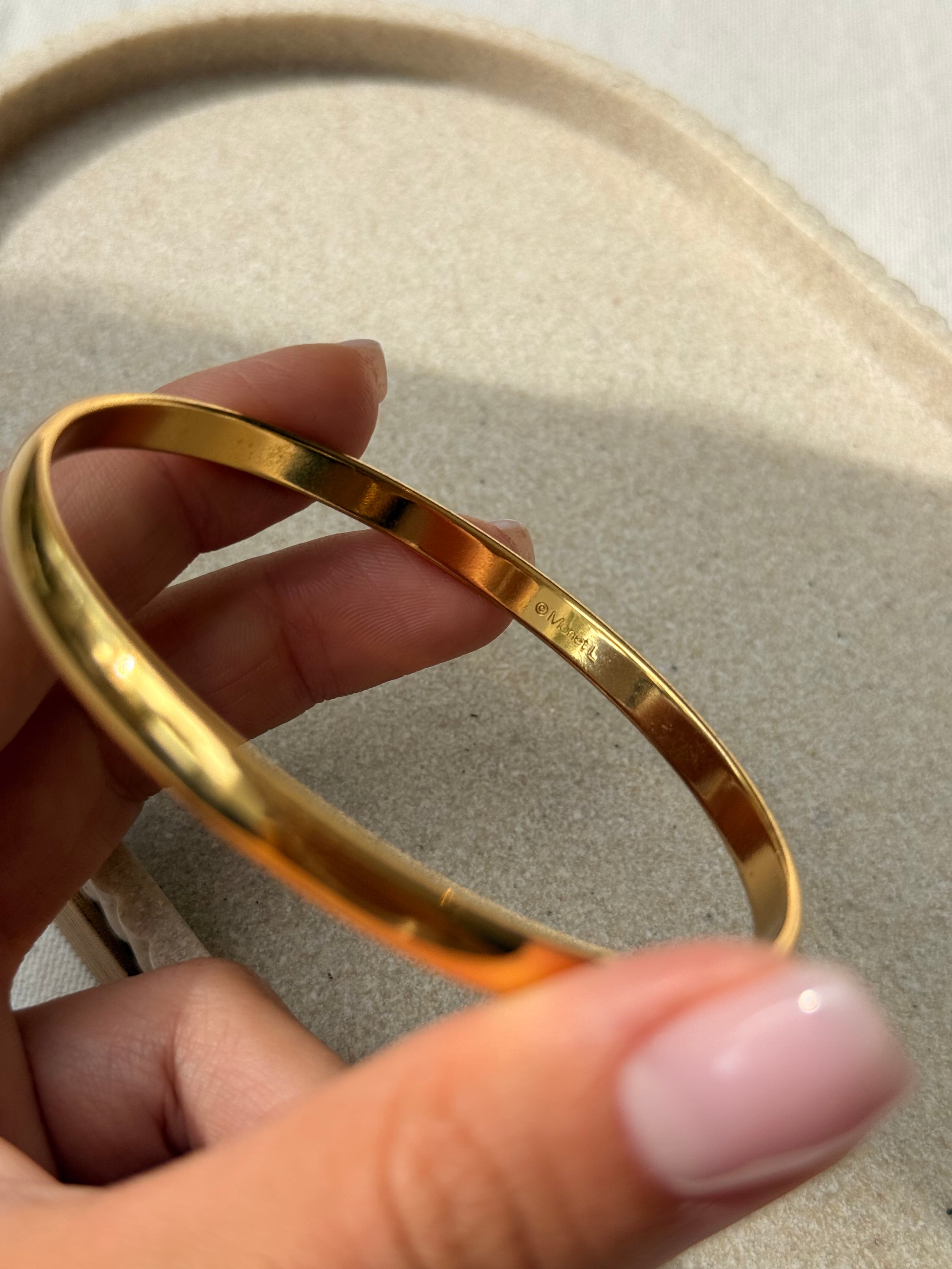Jonc Monet vintage doré - Modèle fin