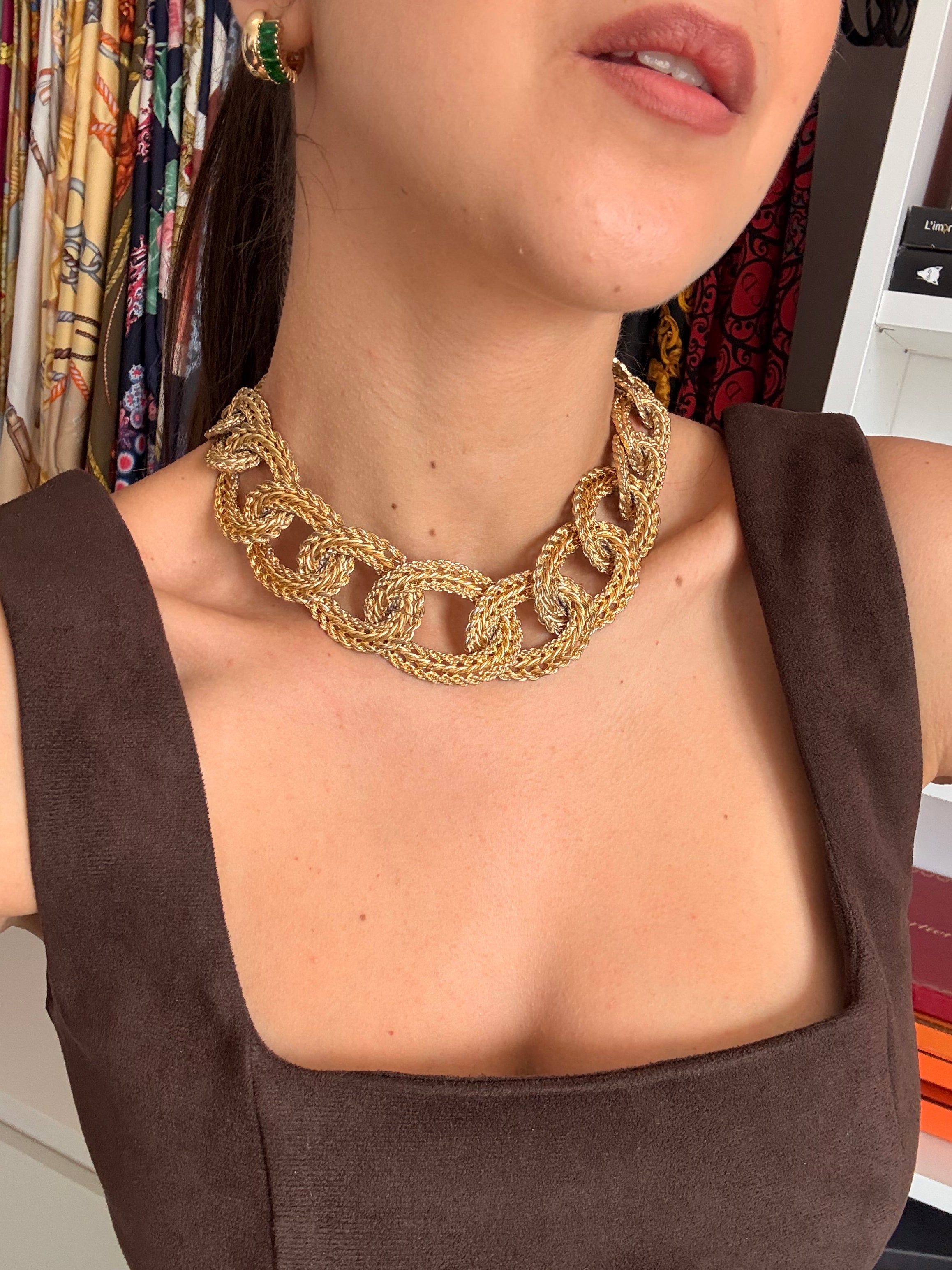 Collier doré vintage - Maillons torsadés