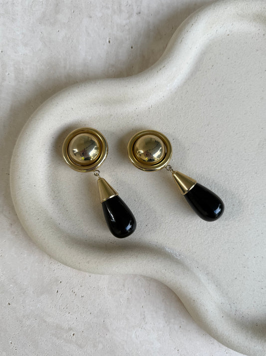 Boucles d’oreilles Bijoux Di Carlotta vintage - Pendantes dorées et noires