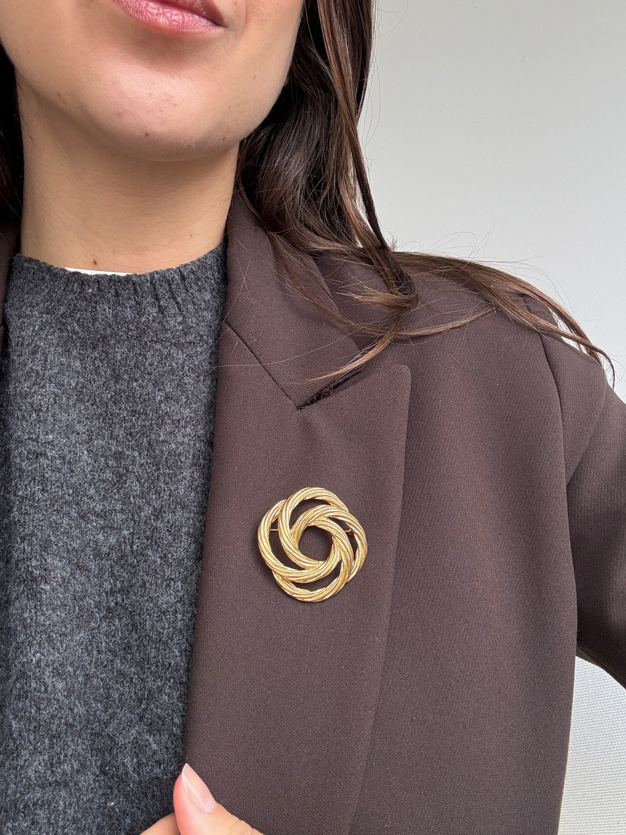 Broche Monet vintage - Rosace torsadée