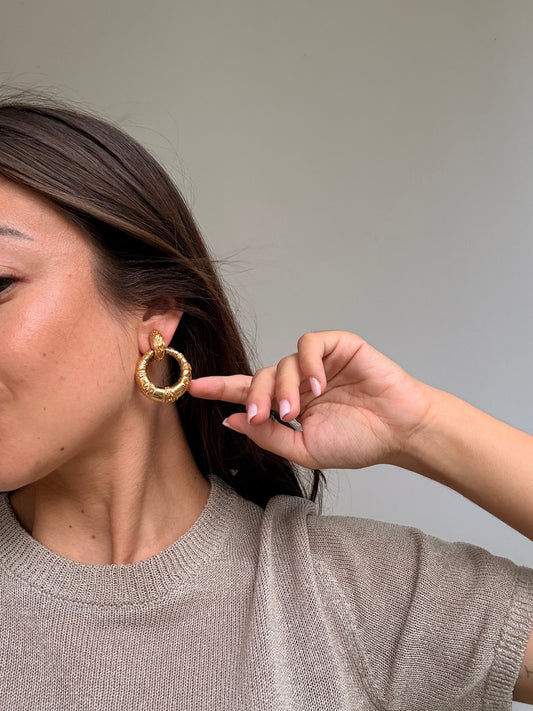 Boucles d’oreilles Christian Dior vintage - Pendantes dorées