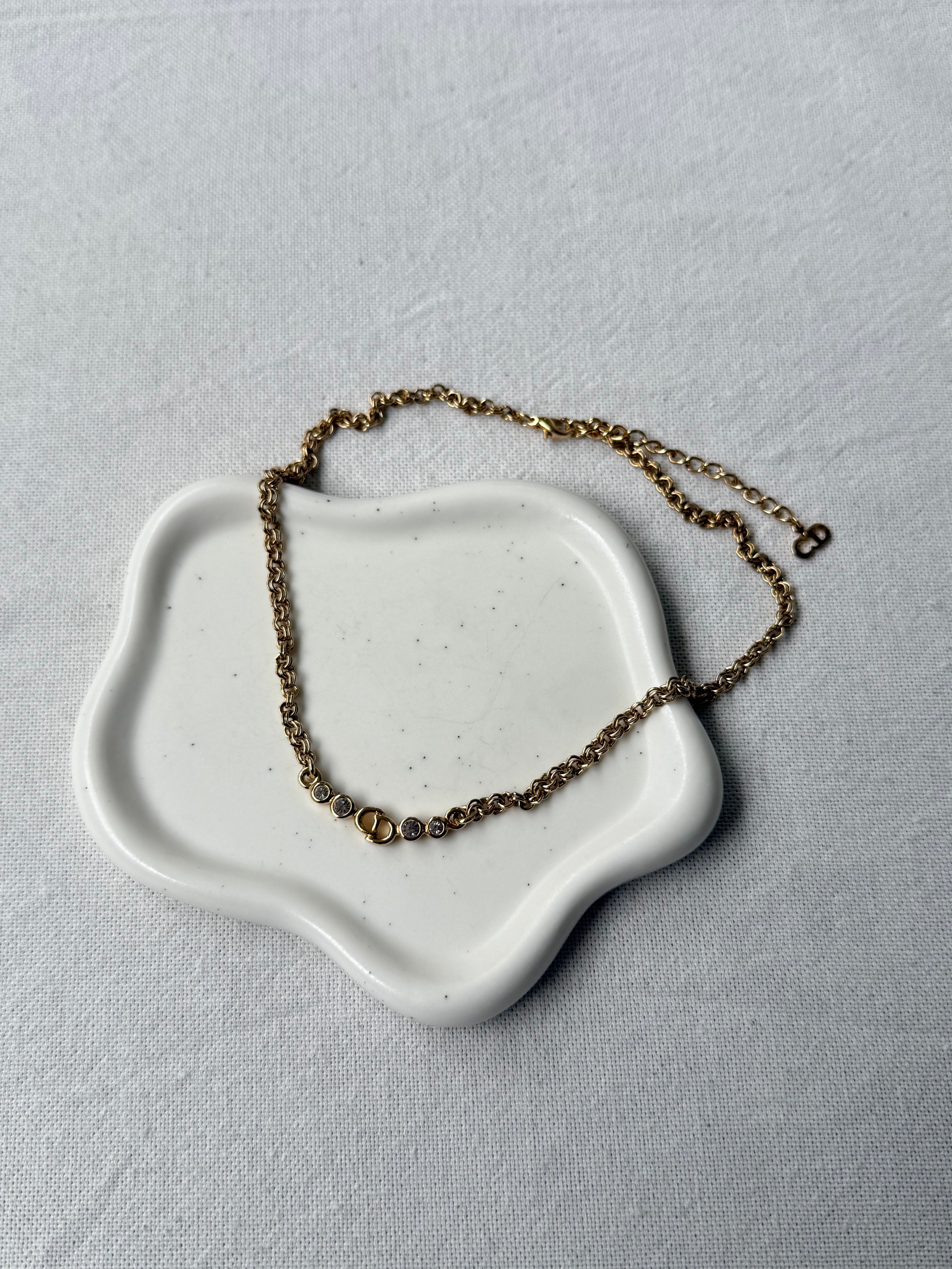 Collier Christian Dior vintage - CD strass