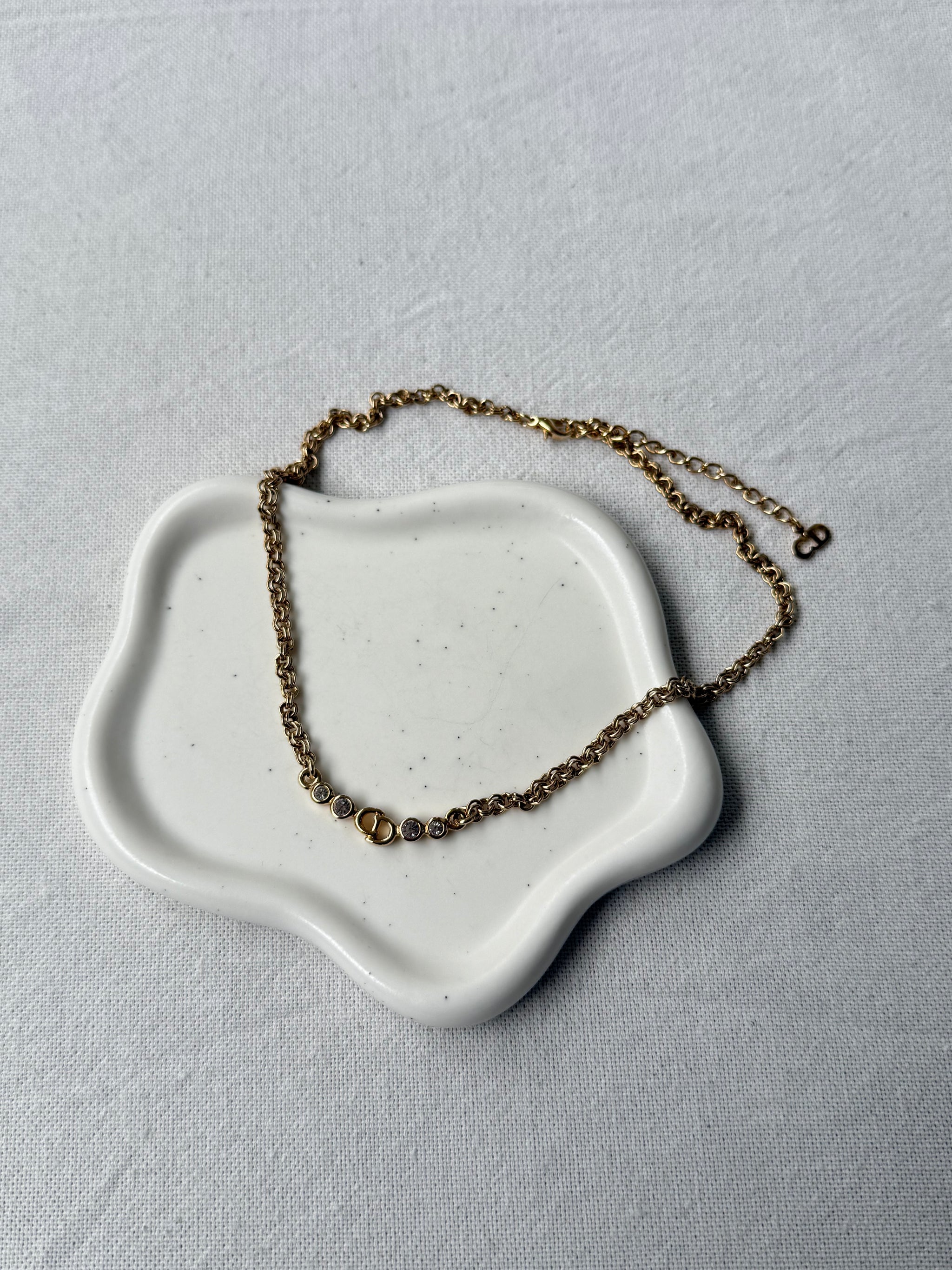 Collier Christian Dior vintage - CD strass